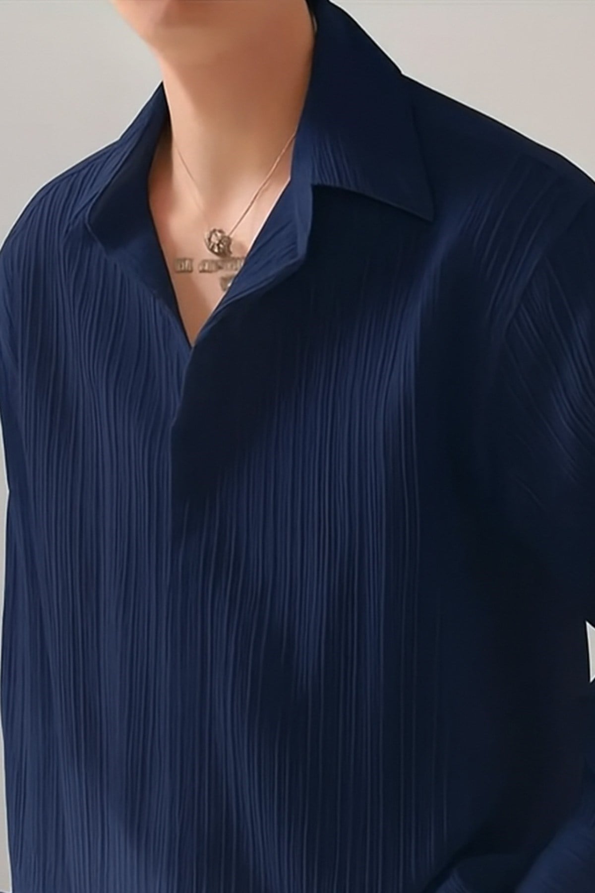 Tarz CoolGömlekTBRGMLK025R03Erkek Bürümcük Slim Fit Gömlek Yaka Uzun Kollu Gömlek