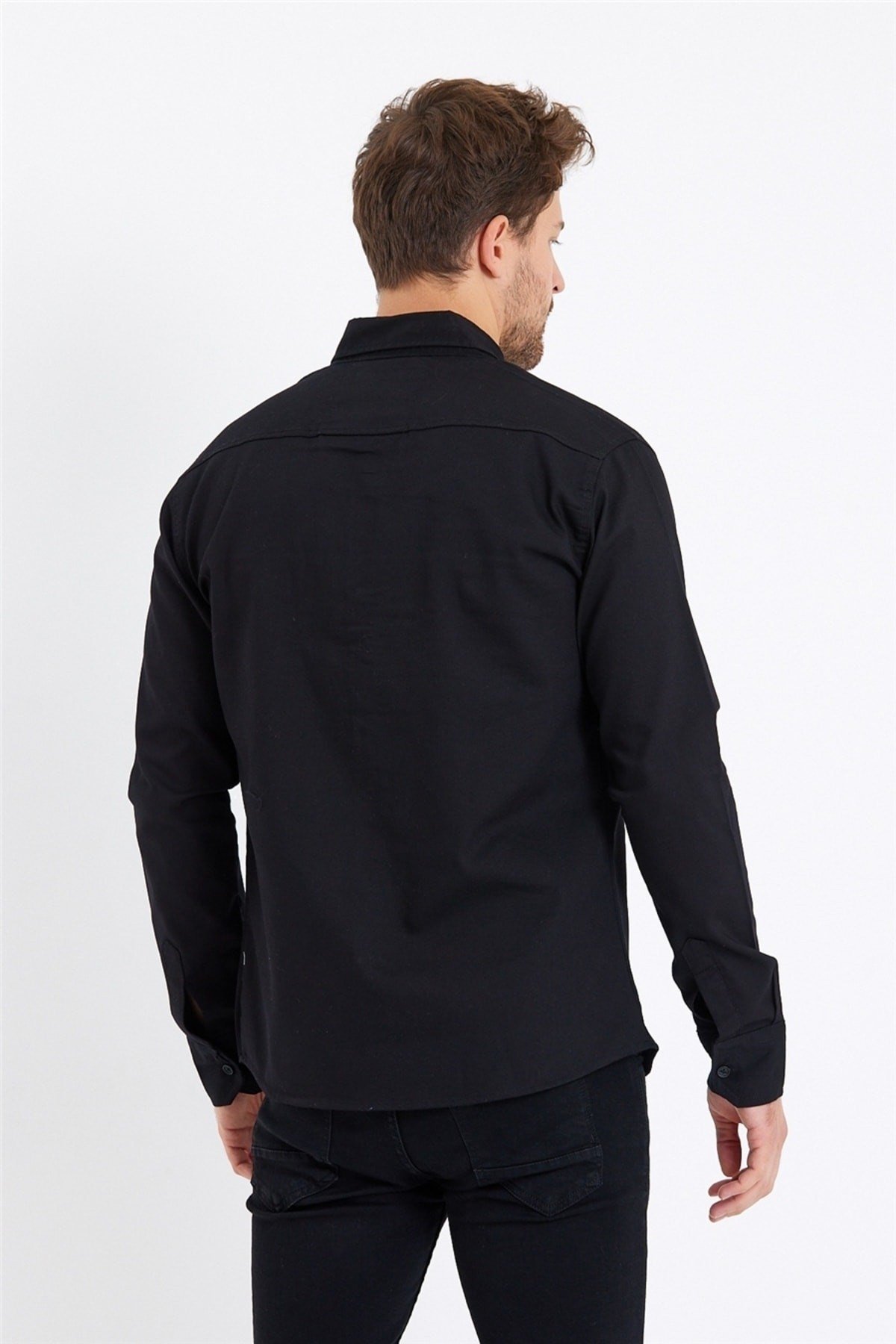 Tarz CoolGömlekTCKTGMLK-M7-R9Erkek Çift Cepli Çıt Çıt Düğmeli Slim Fit Kot Gömlek
