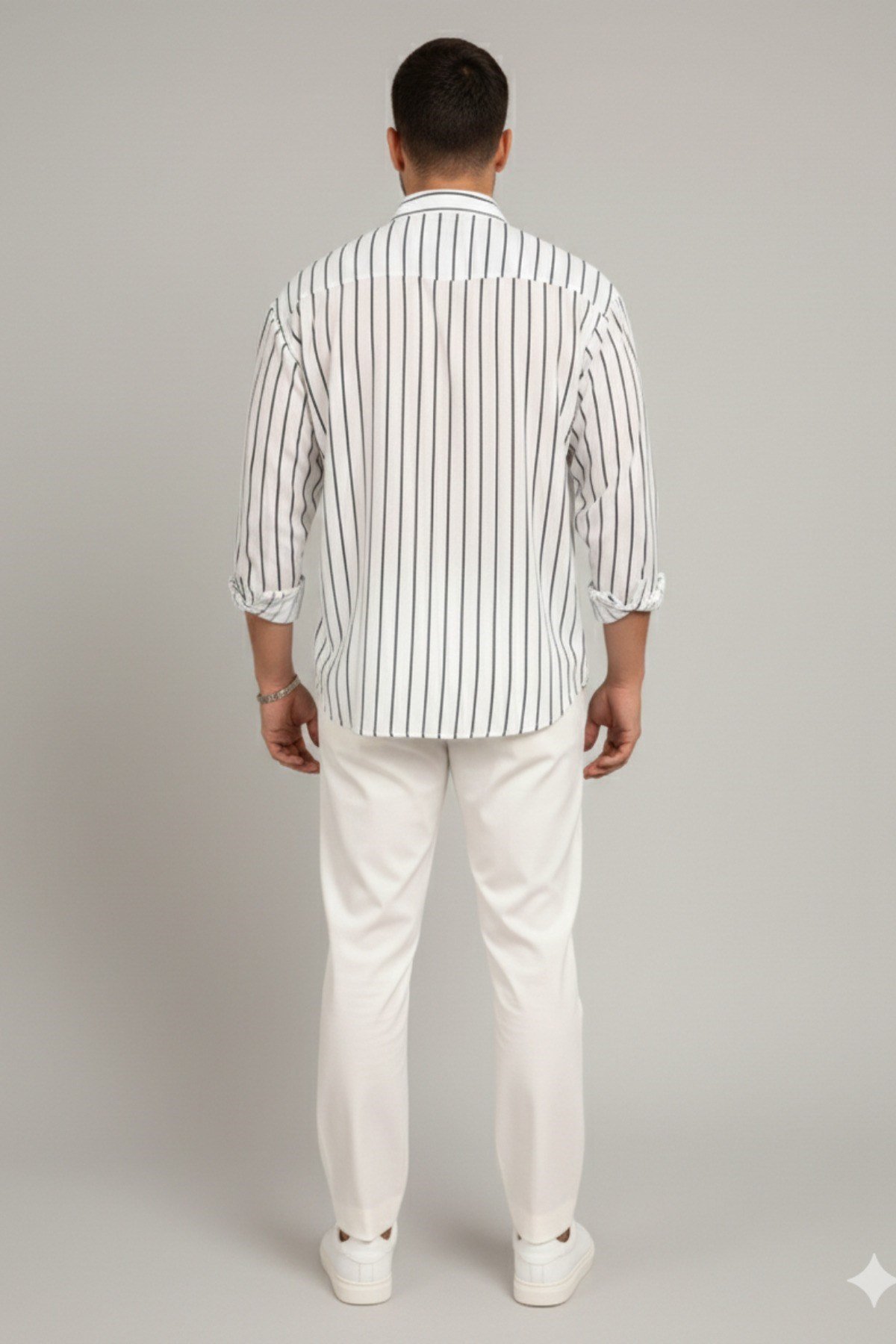 Tarz CoolGömlekTRZ-GMLK-26BRDSErkek İki Çizgili Regular Relaxed Fit Uzun Kollu Gömlek