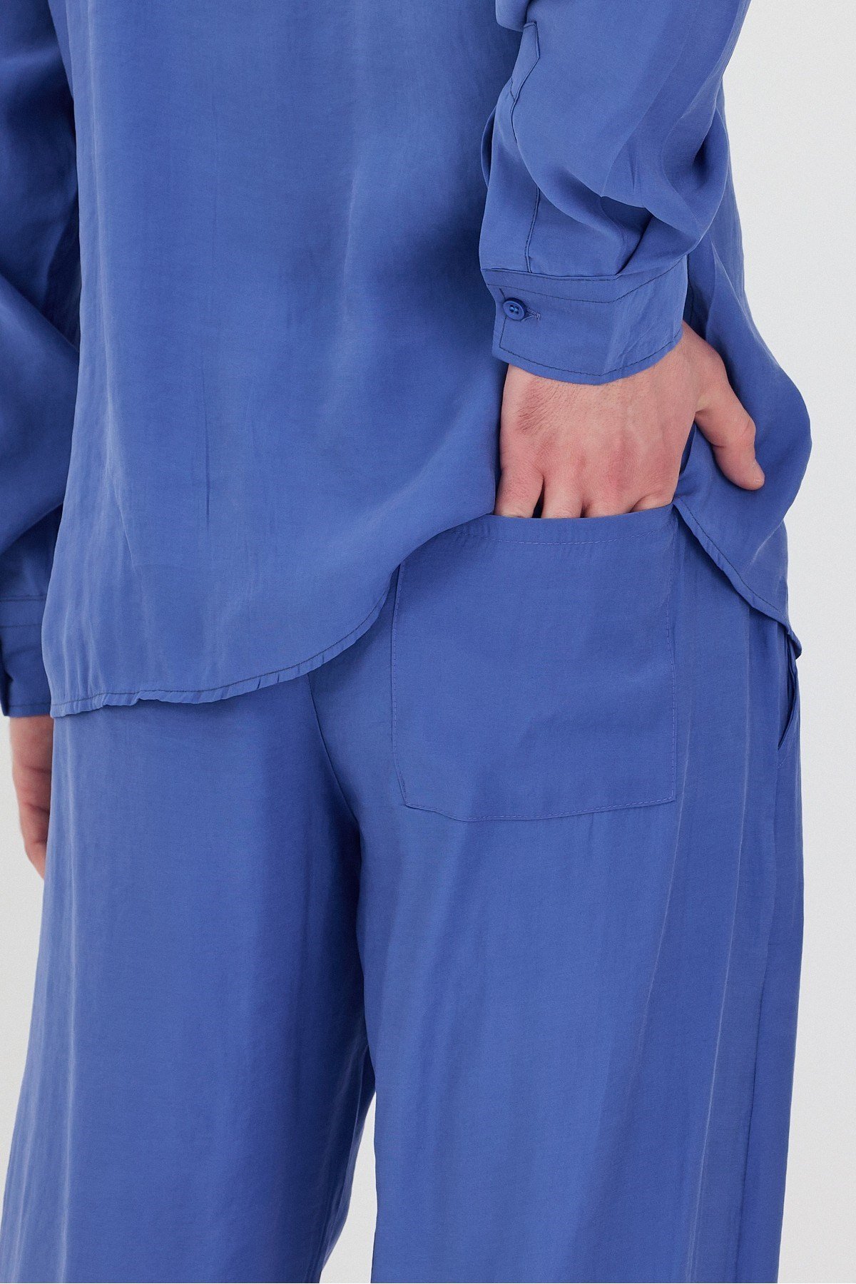 Tarz CoolGömlekTRZtakım1-M3-R212Erkek Oversize Rahat Kalıp Gömlek-Pantolon Alt-Üst Takım