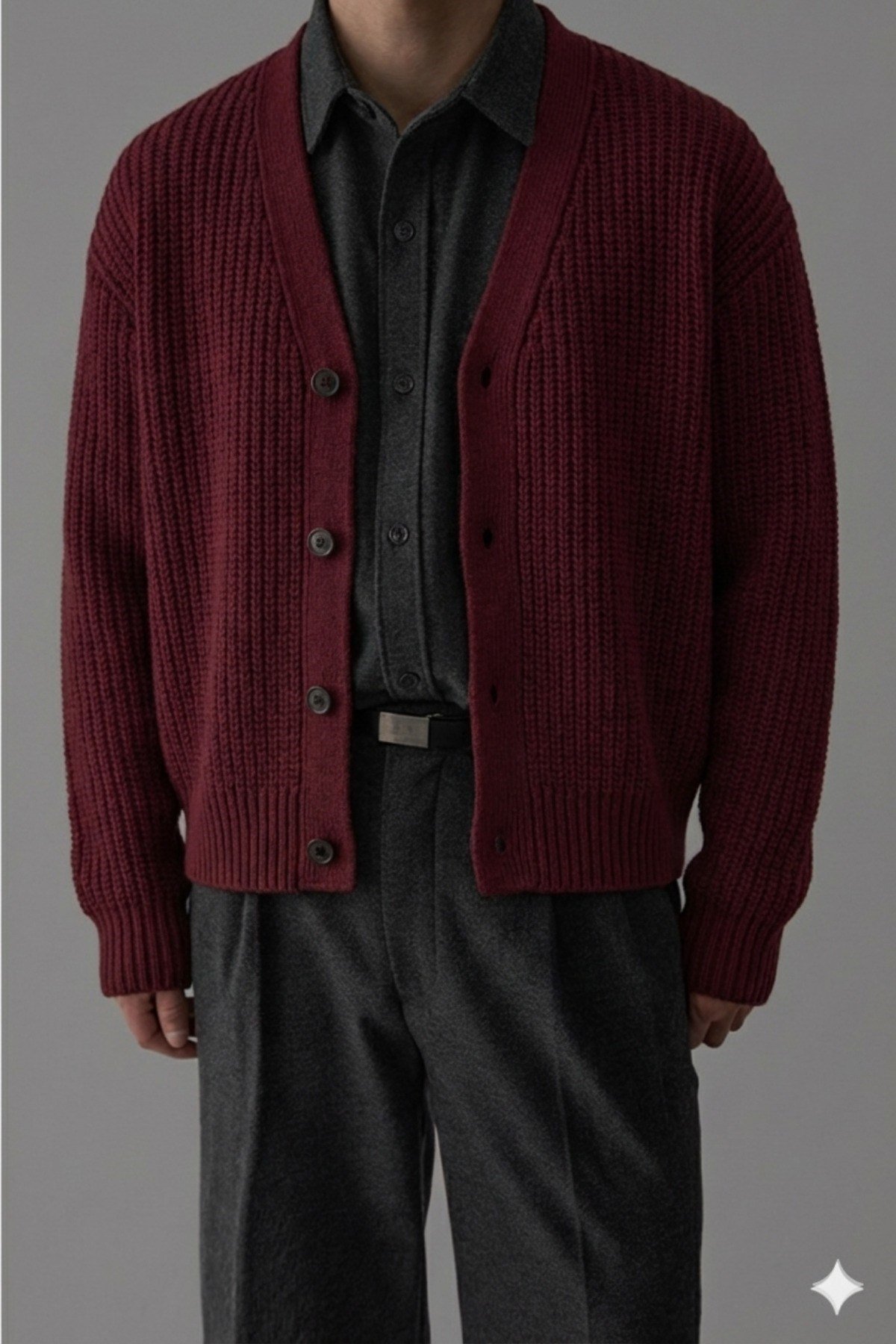 Tarz CoolHırkaHRK8298R03Erkek Slim Fit Pamuklu Yuvarlak Yaka Düğmeli Hırka