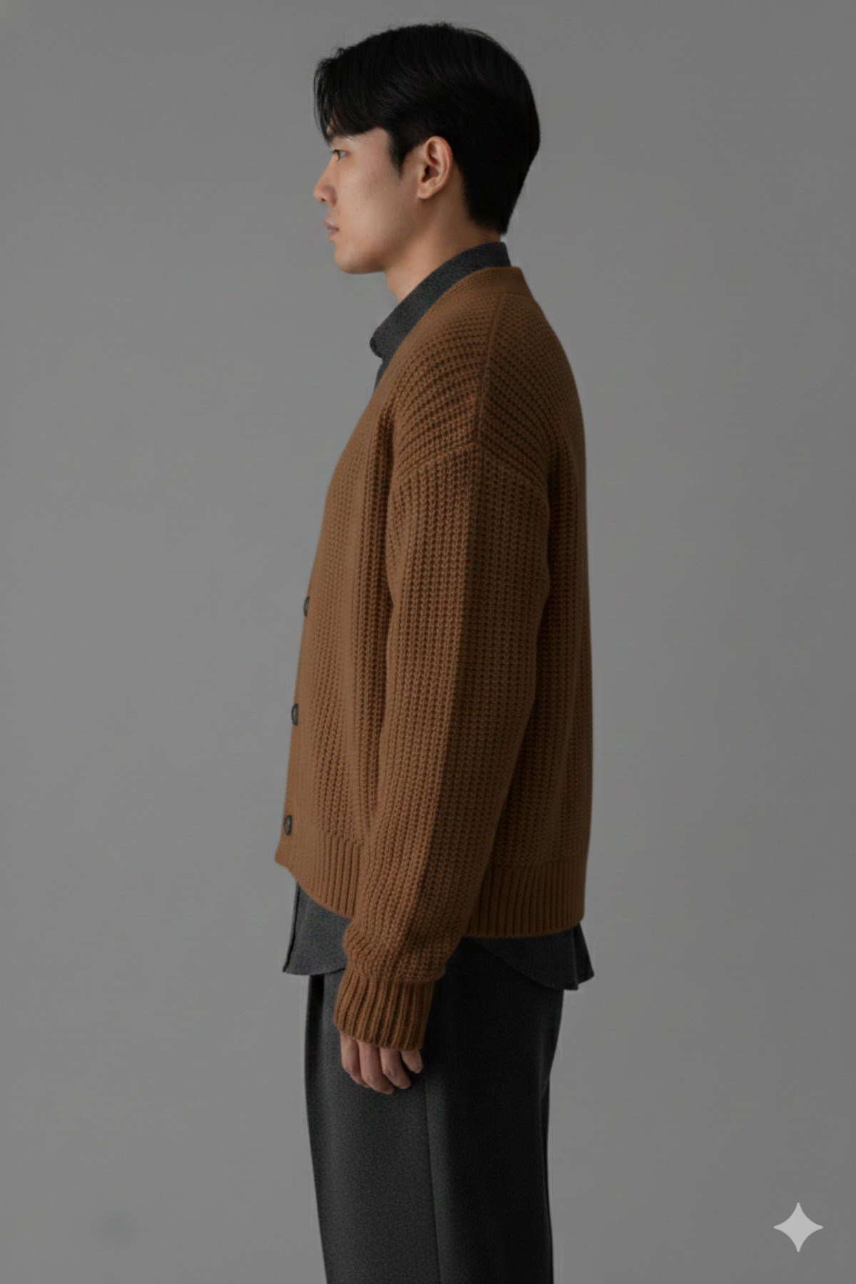 Tarz CoolHırkaHRK8298R03Erkek Slim Fit Pamuklu Yuvarlak Yaka Düğmeli Hırka