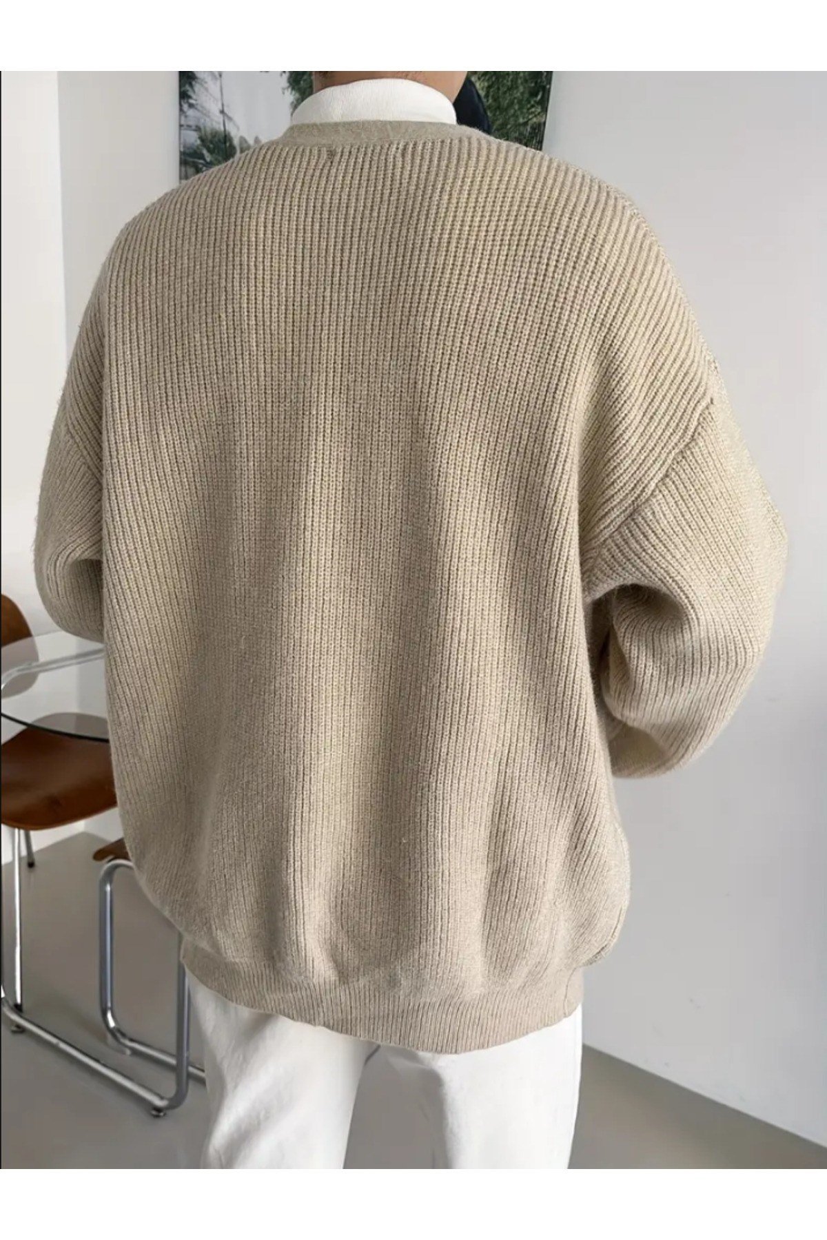 Tarz CoolHırkaHRRK8193R04-1Erkek Regular Fit Düğmeli V Yaka Triko Hırka