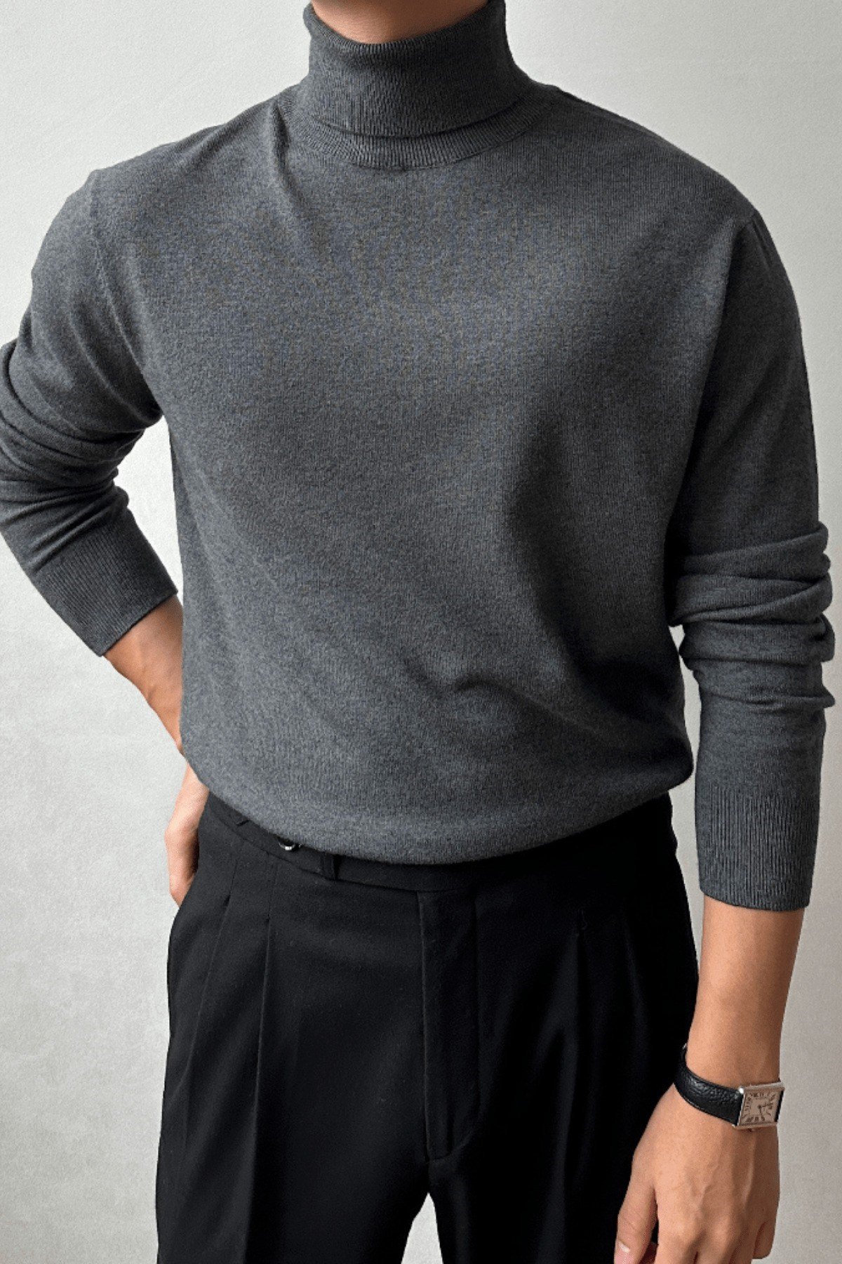 Tarz CoolKazakTRZ1506R02-3Erkek Tam Balıkçı Slim Fit Triko Kazak
