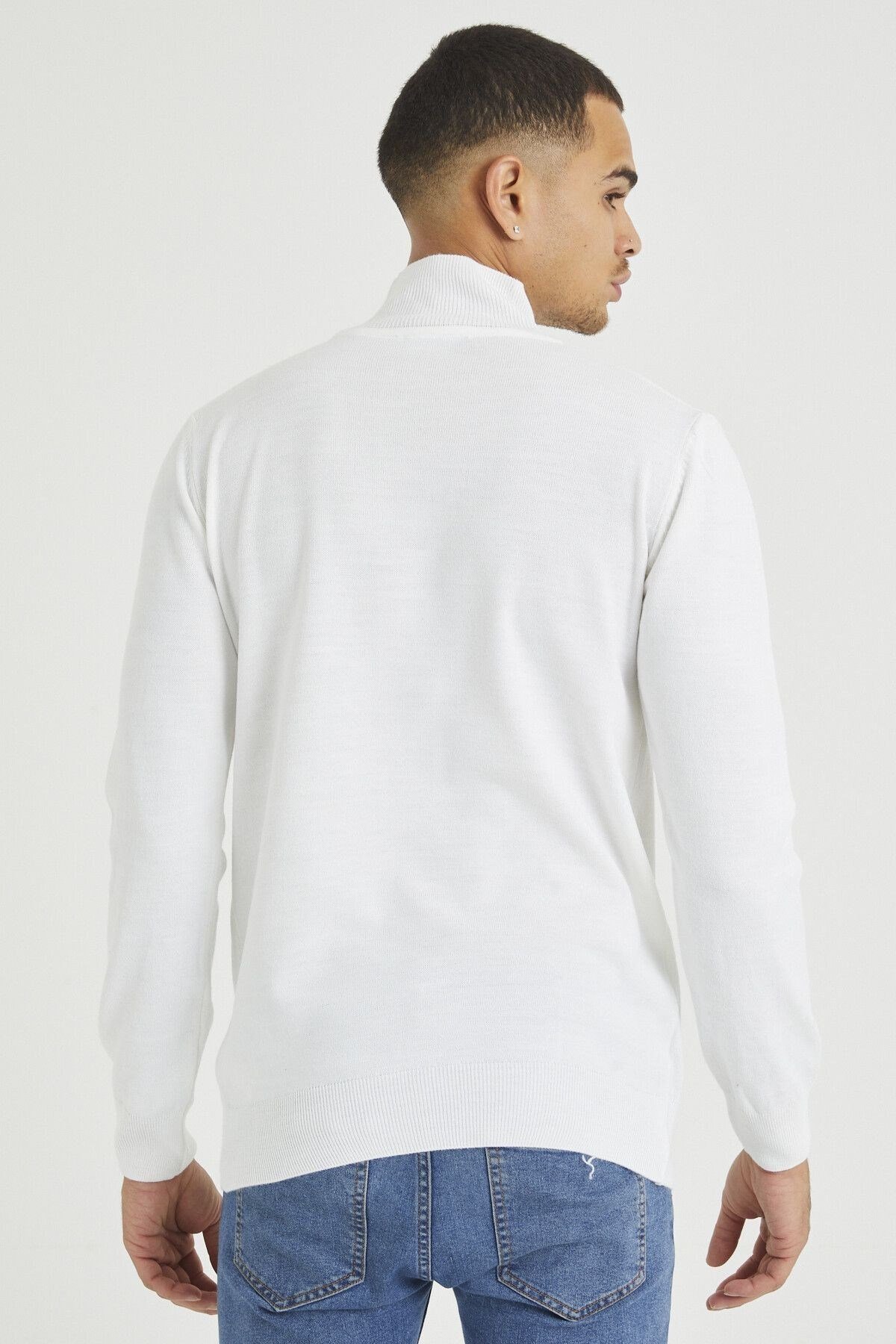 Tarz CoolKazakTRZ1633R05Erkek Slim Fit Yarım Balıkçı Yaka Akrilik-Pamuk Karışımlı Basic Triko Kazak