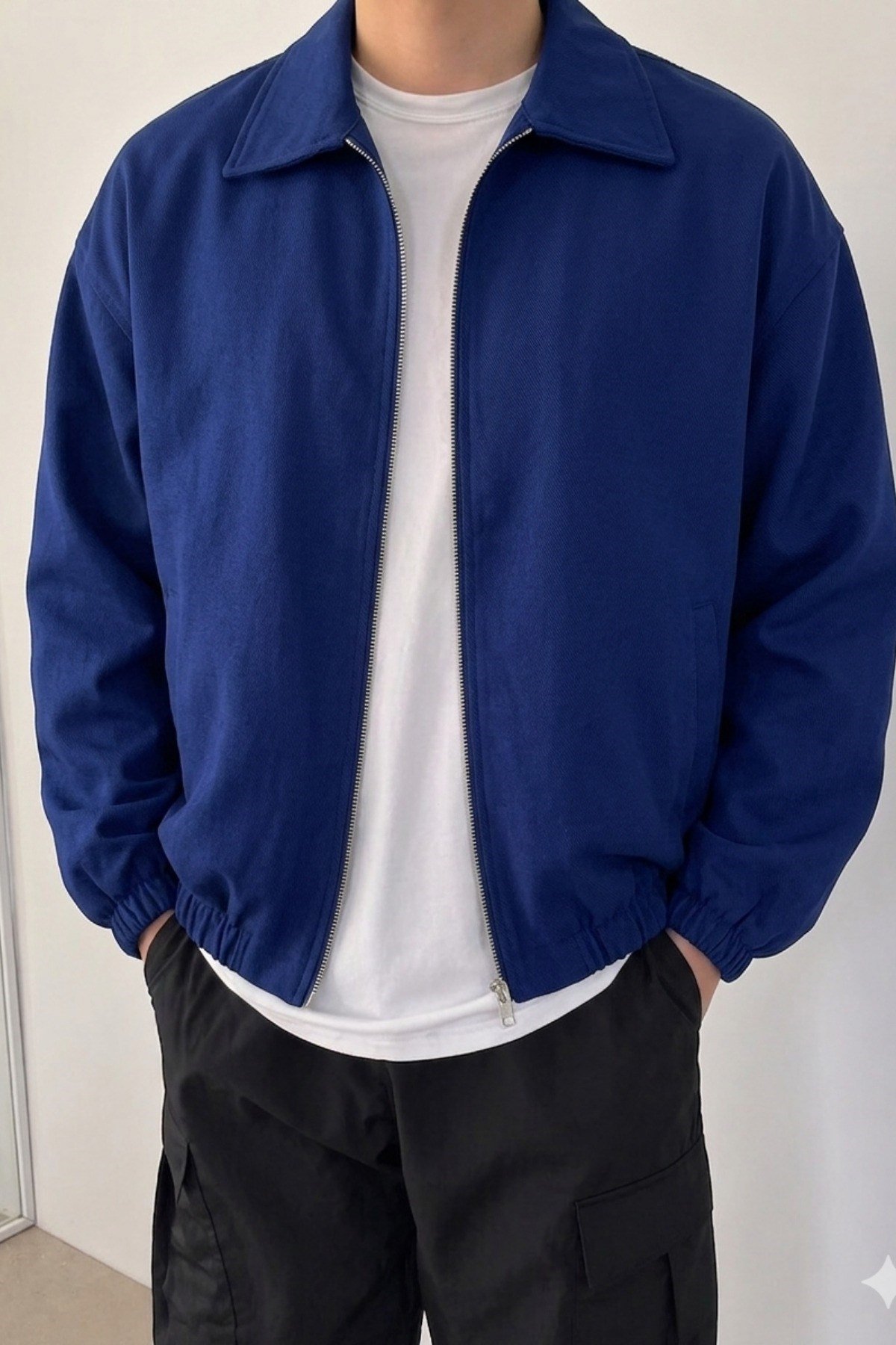 Tarz CoolMontBMBR-CKT-026-Bej-2XLErkek Oversize Bomber Ceket Fermuarlı Basic Günlük Şık Mont