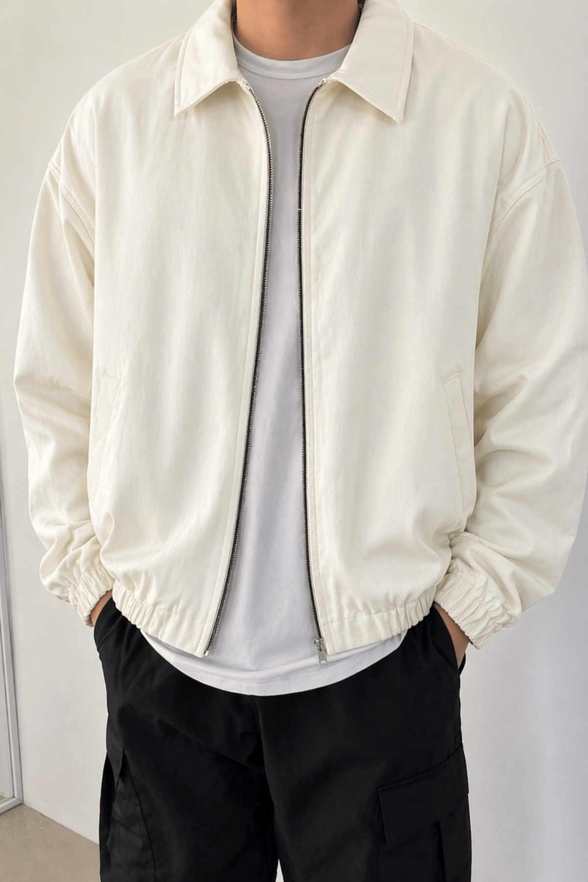 Tarz CoolMontBMBR-CKT-026-Bej-2XLErkek Oversize Bomber Ceket Fermuarlı Basic Günlük Şık Mont