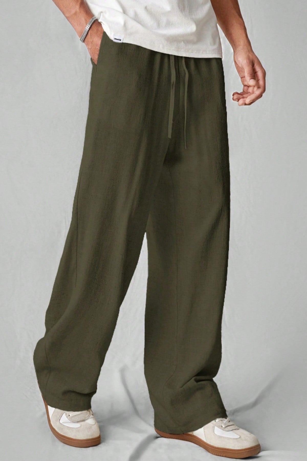 Tarz CoolPantolonERKMSLPNT025R01Hafif Ve Rahat Müslin Baggy Erkek Pantolon