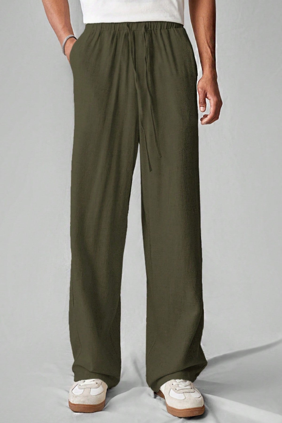 Tarz CoolPantolonERKMSLPNT025R01Hafif Ve Rahat Müslin Baggy Erkek Pantolon