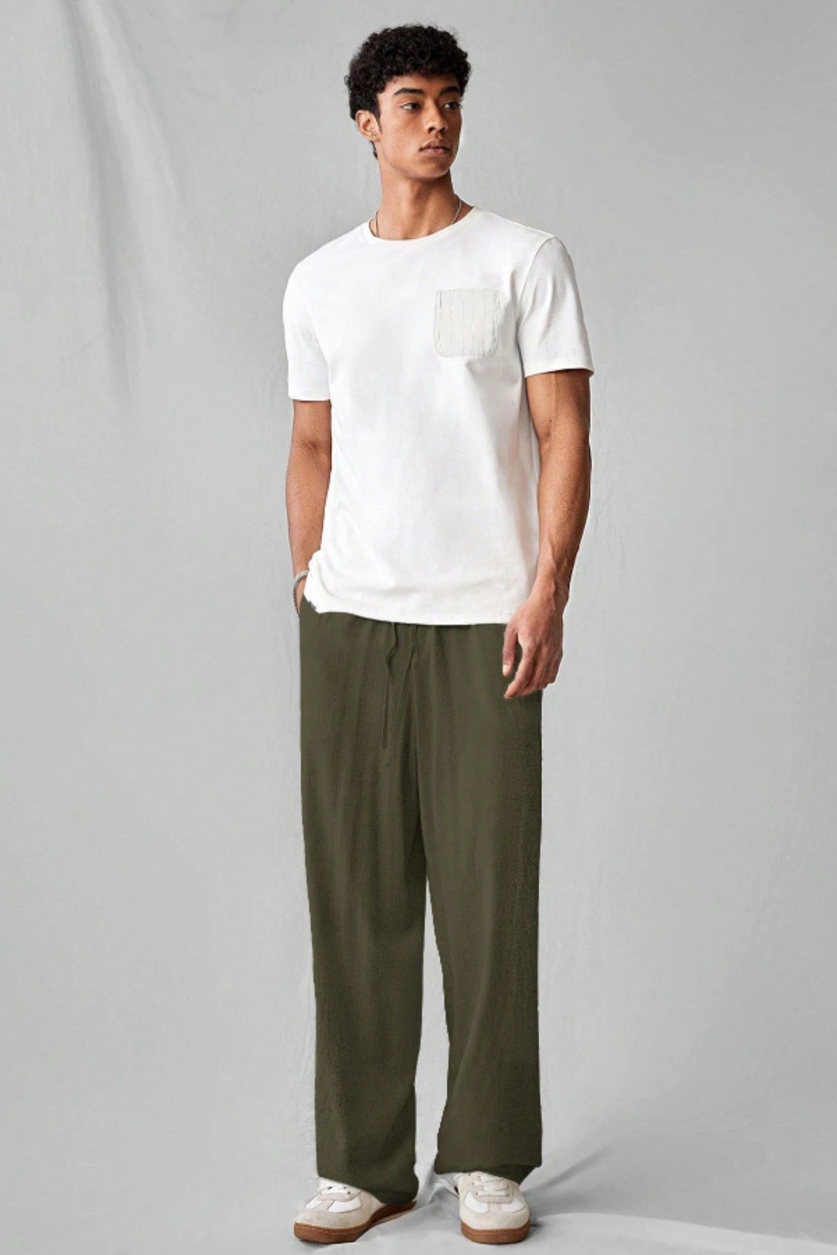 Tarz CoolPantolonERKMSLPNT025R01Hafif Ve Rahat Müslin Baggy Erkek Pantolon