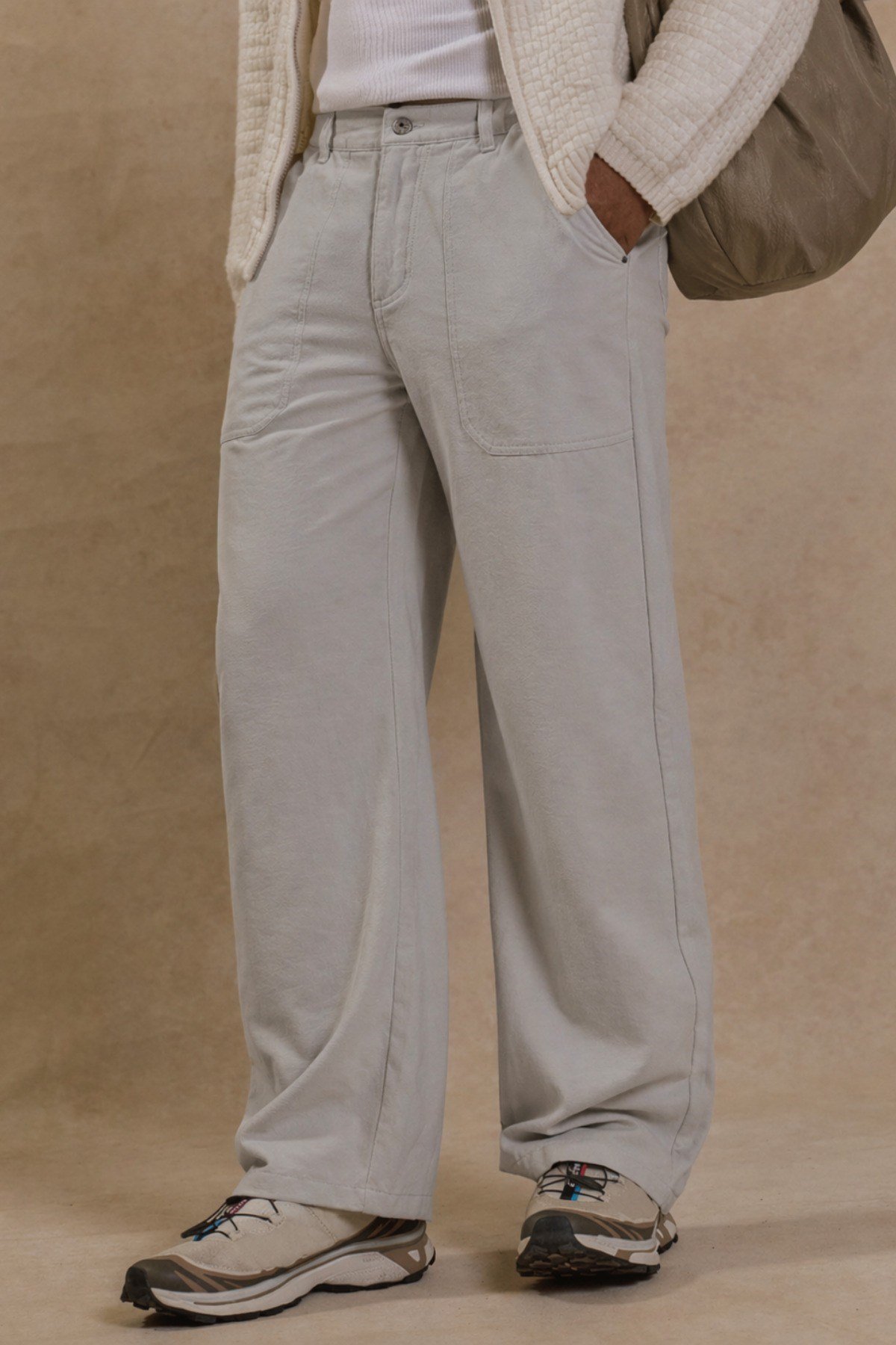 Tarz CoolPantolonJ19-BGY-01-Bej-36Erkek Baggy Pantolon – Geniş Paça Rahat Kesim Günlük Stil