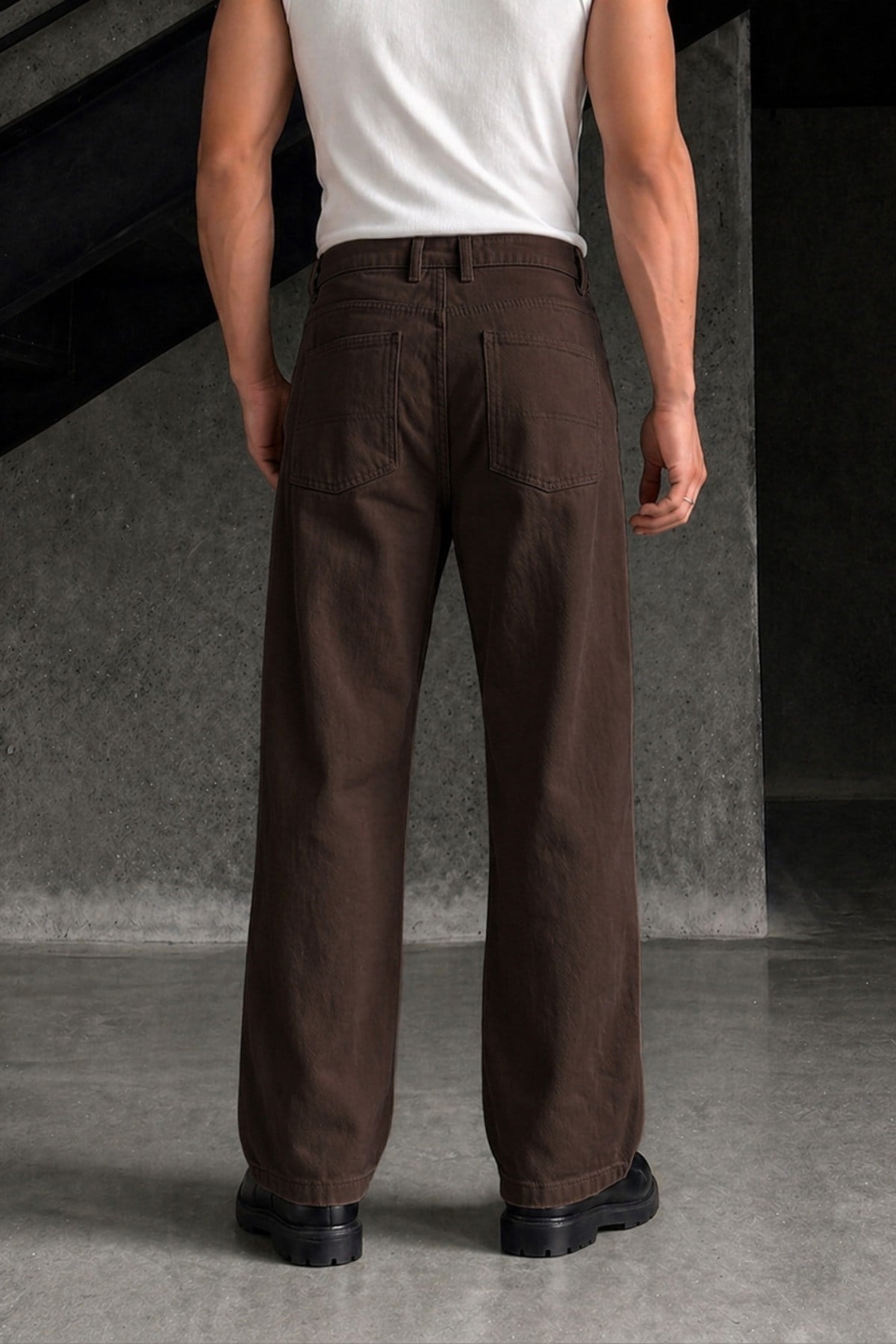 Tarz CoolPantolonJ19-DZBG-028-Füme-30Erkek Baggy Fit Old Money Cep Detaylı Pantolon