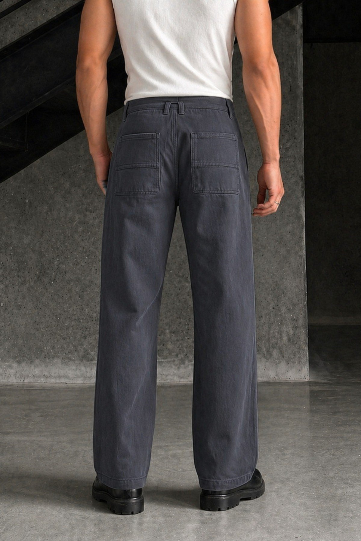 Tarz CoolPantolonJ19-DZBG-028-Füme-30Erkek Baggy Fit Old Money Cep Detaylı Pantolon