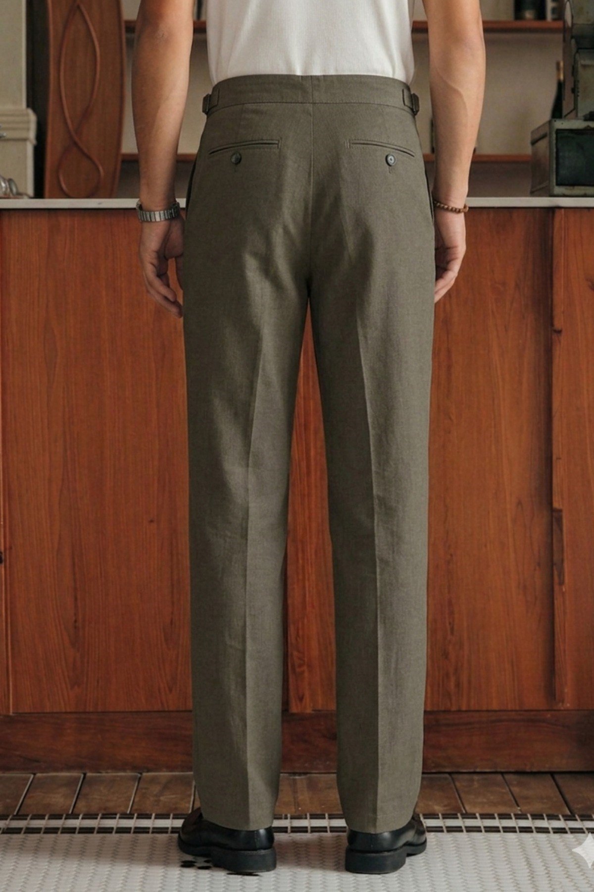 Tarz CoolPantolonJ19-PLS-026-Gri-34Erkek Pileli Old Money Klasik Kumaş Pantolon Rahat Kalıp Yazlık