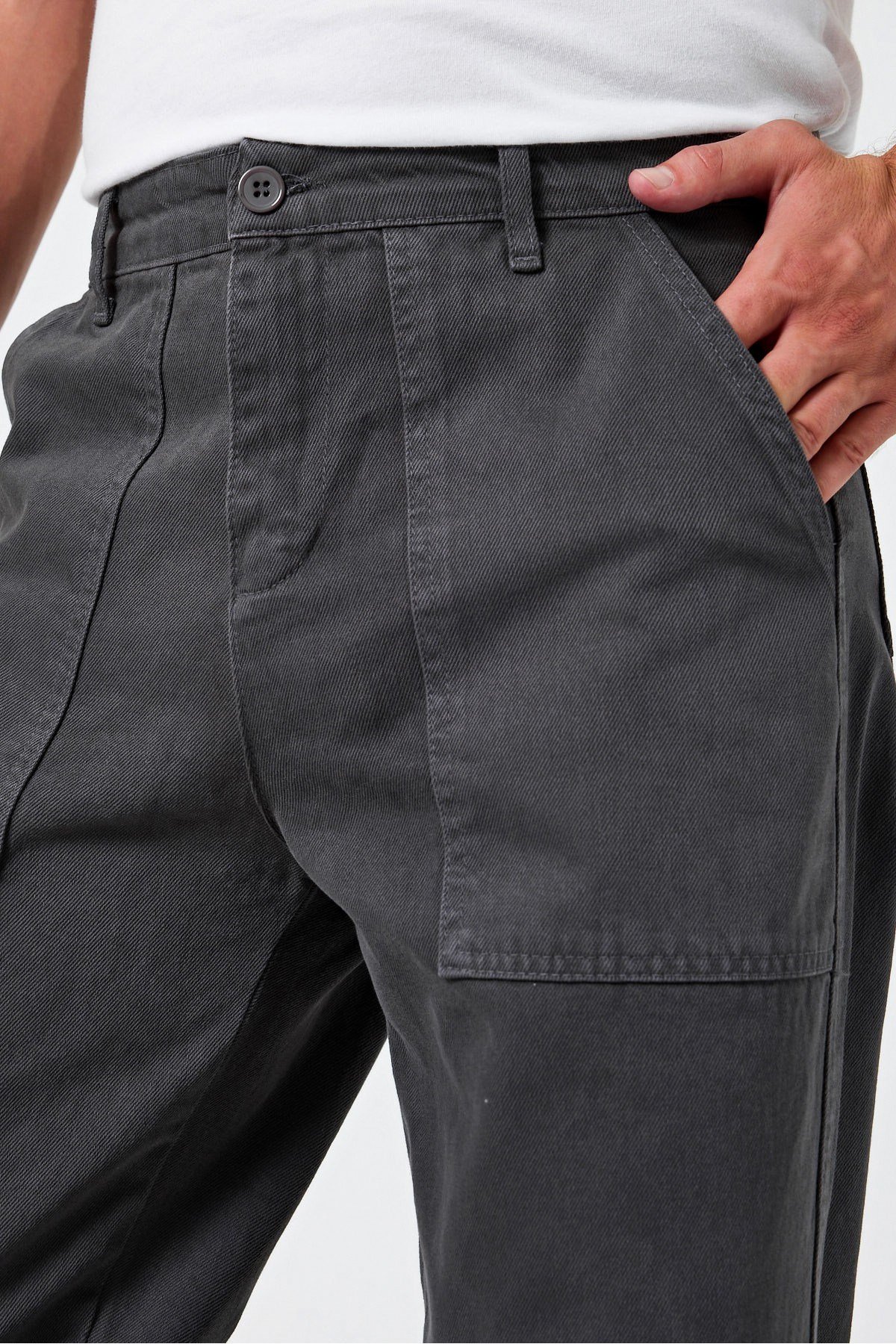 Tarz CoolPantolonJ19DZPNT01R07-1Erkek Düz Baggy Jean Pantolon
