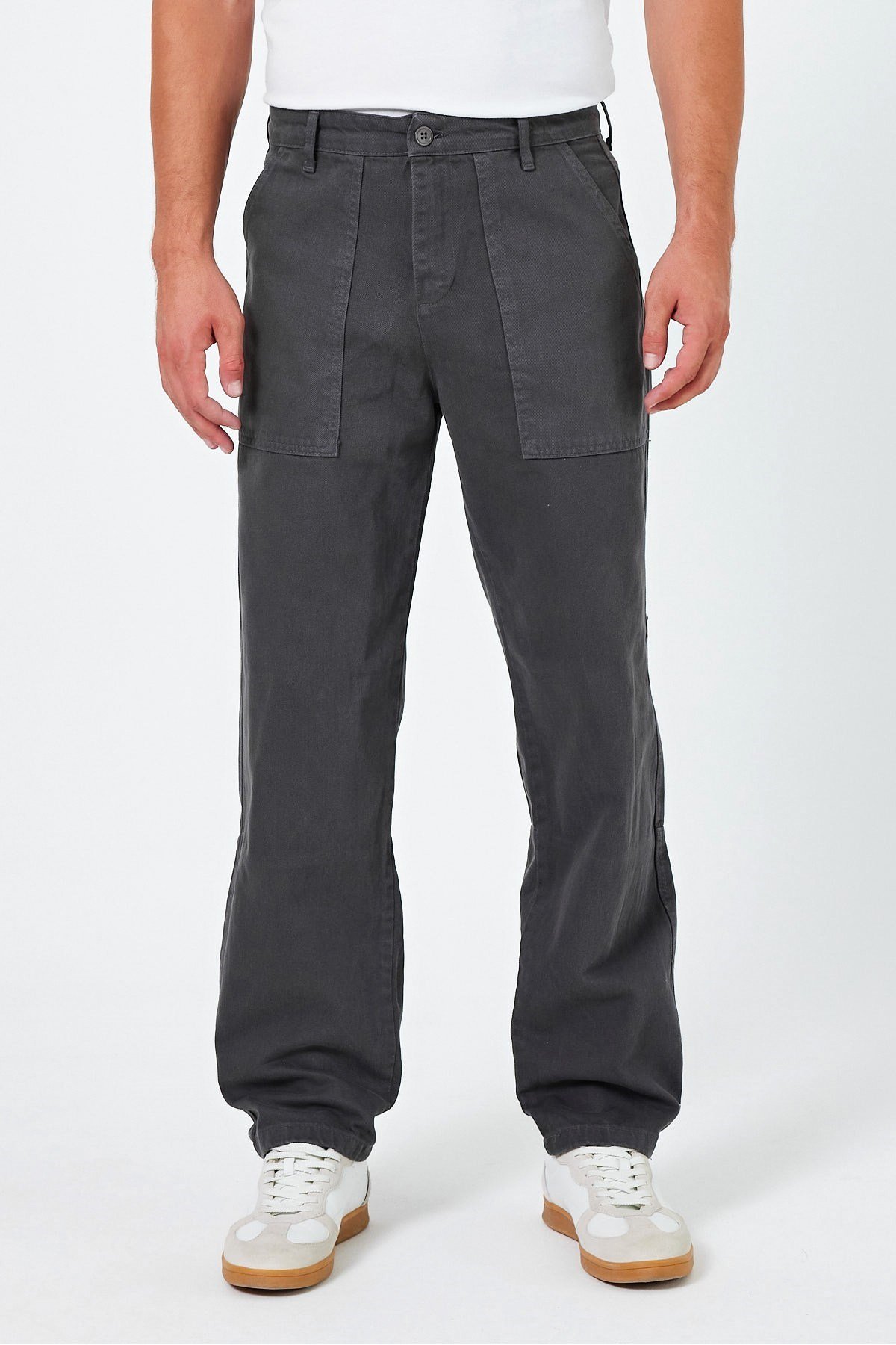 Tarz CoolPantolonJ19DZPNT01R07-1Erkek Düz Baggy Jean Pantolon