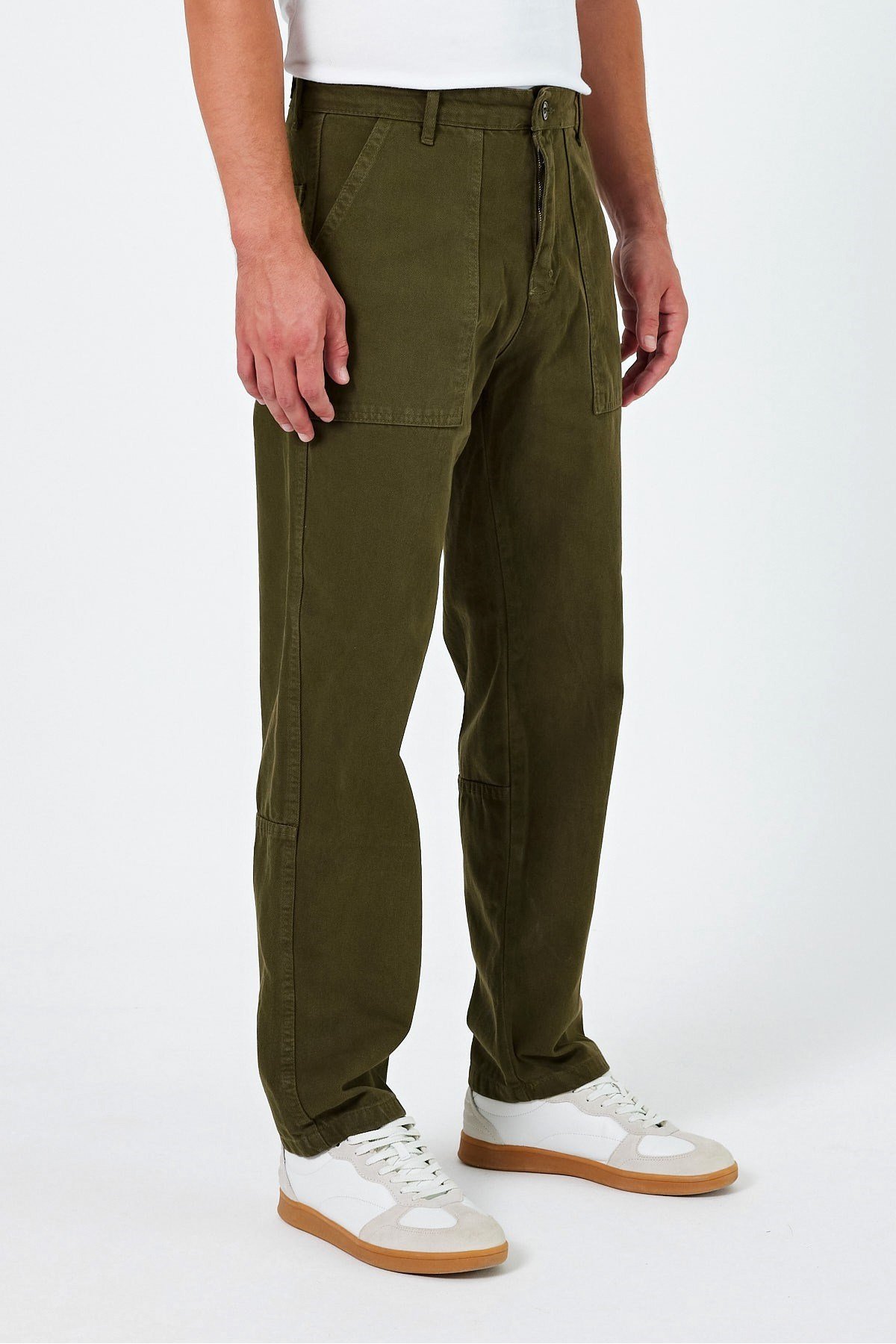 Tarz CoolPantolonJ19DZPNT01R07-1Erkek Düz Baggy Jean Pantolon