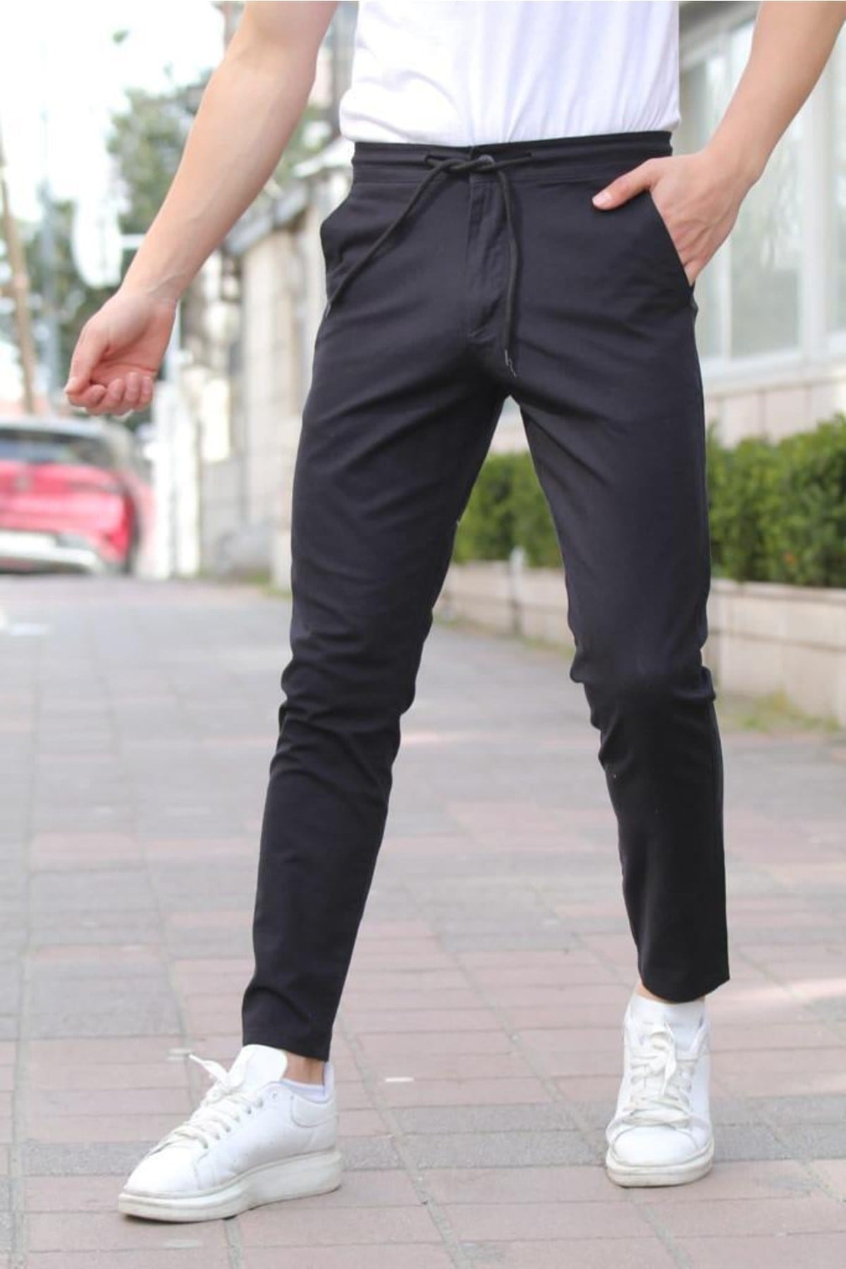 Tarz CoolPantolonJGGRKMPNT01R06Erkek Eganis Ipli Jogger Düğmeli Kumaş Pantolon