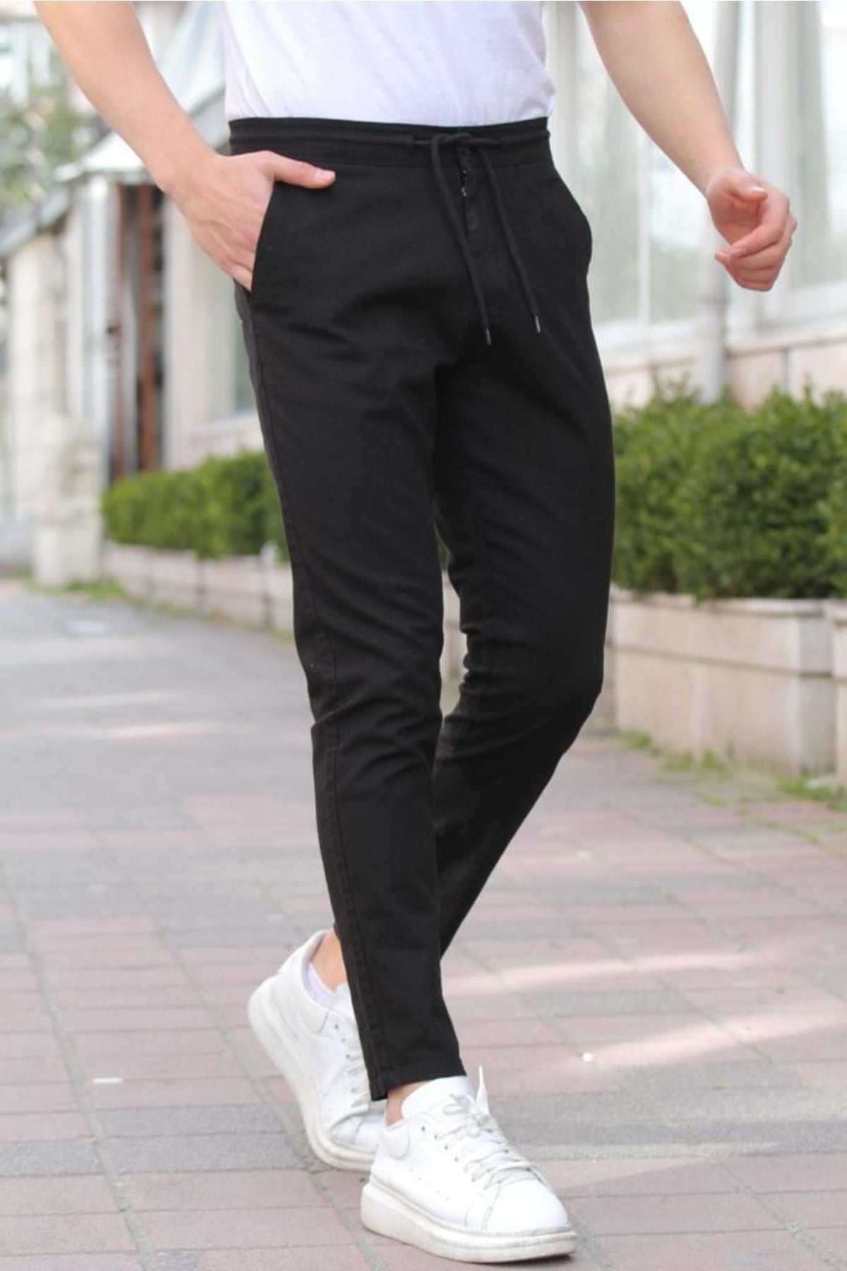 Tarz CoolPantolonJGGRKMPNT01R06Erkek Eganis Ipli Jogger Düğmeli Kumaş Pantolon