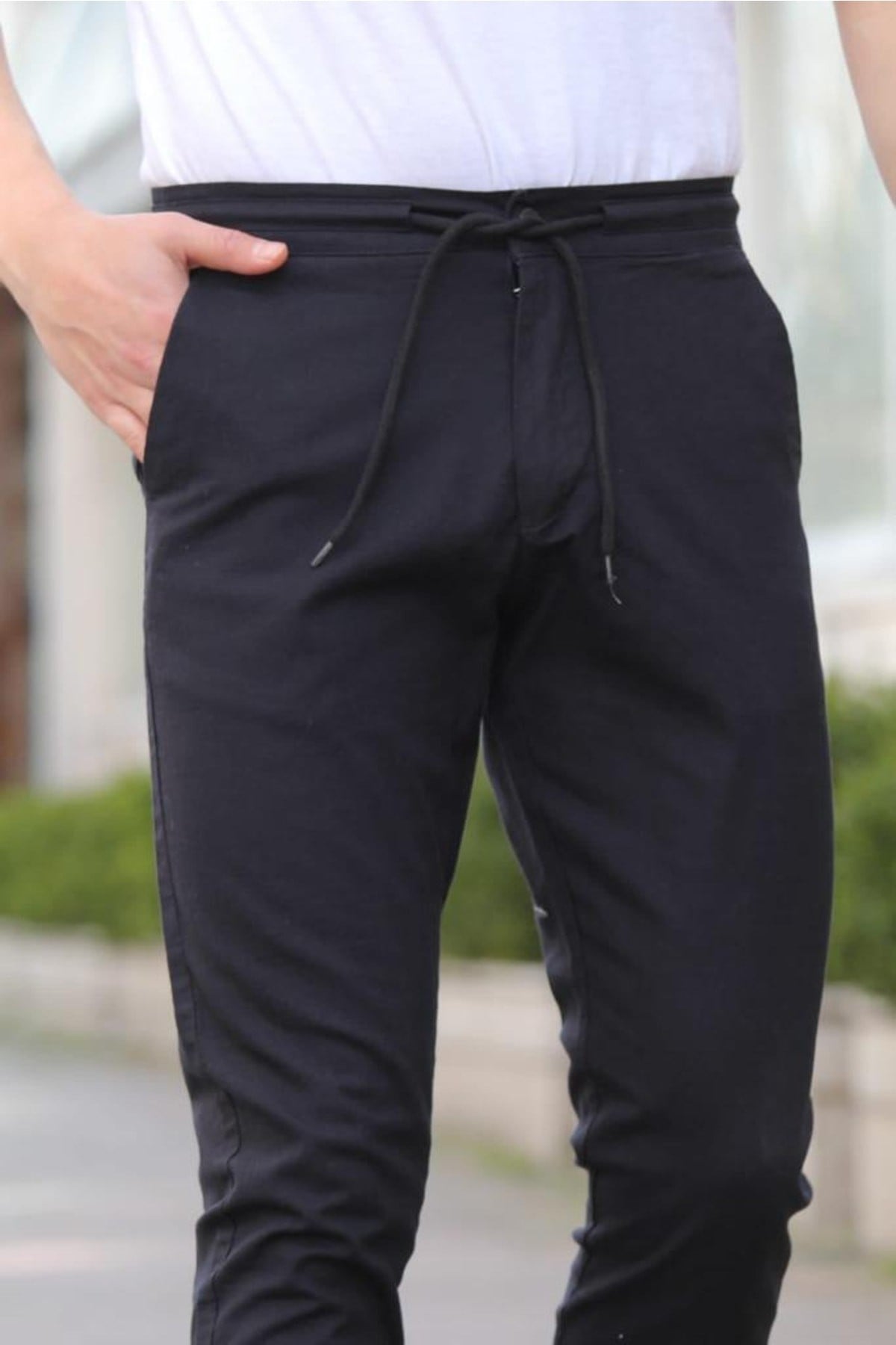 Tarz CoolPantolonJGGRKMPNT01R06Erkek Eganis Ipli Jogger Düğmeli Kumaş Pantolon