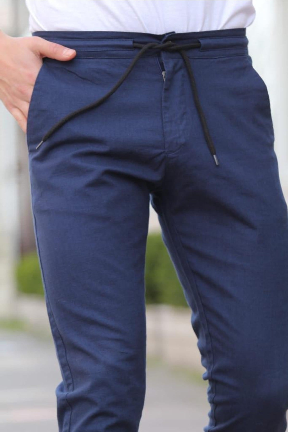 Tarz CoolPantolonJGGRKMPNT01R06Erkek Eganis Ipli Jogger Düğmeli Kumaş Pantolon