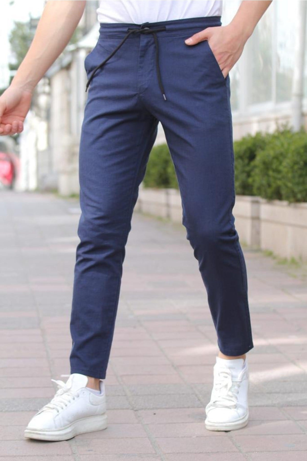Tarz CoolPantolonJGGRKMPNT01R06Erkek Eganis Ipli Jogger Düğmeli Kumaş Pantolon