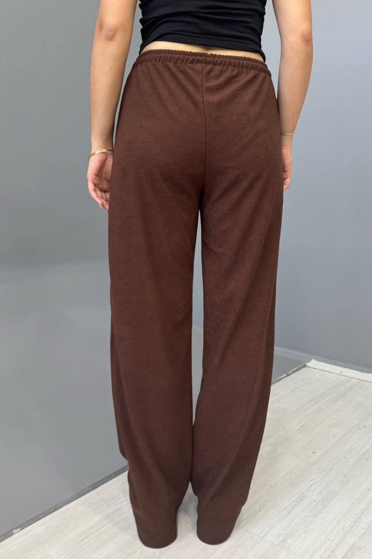 Tarz CoolPantolonJKRKDNES025R02Kadın Jakarlı Salaş Bağcıklı Pantolon