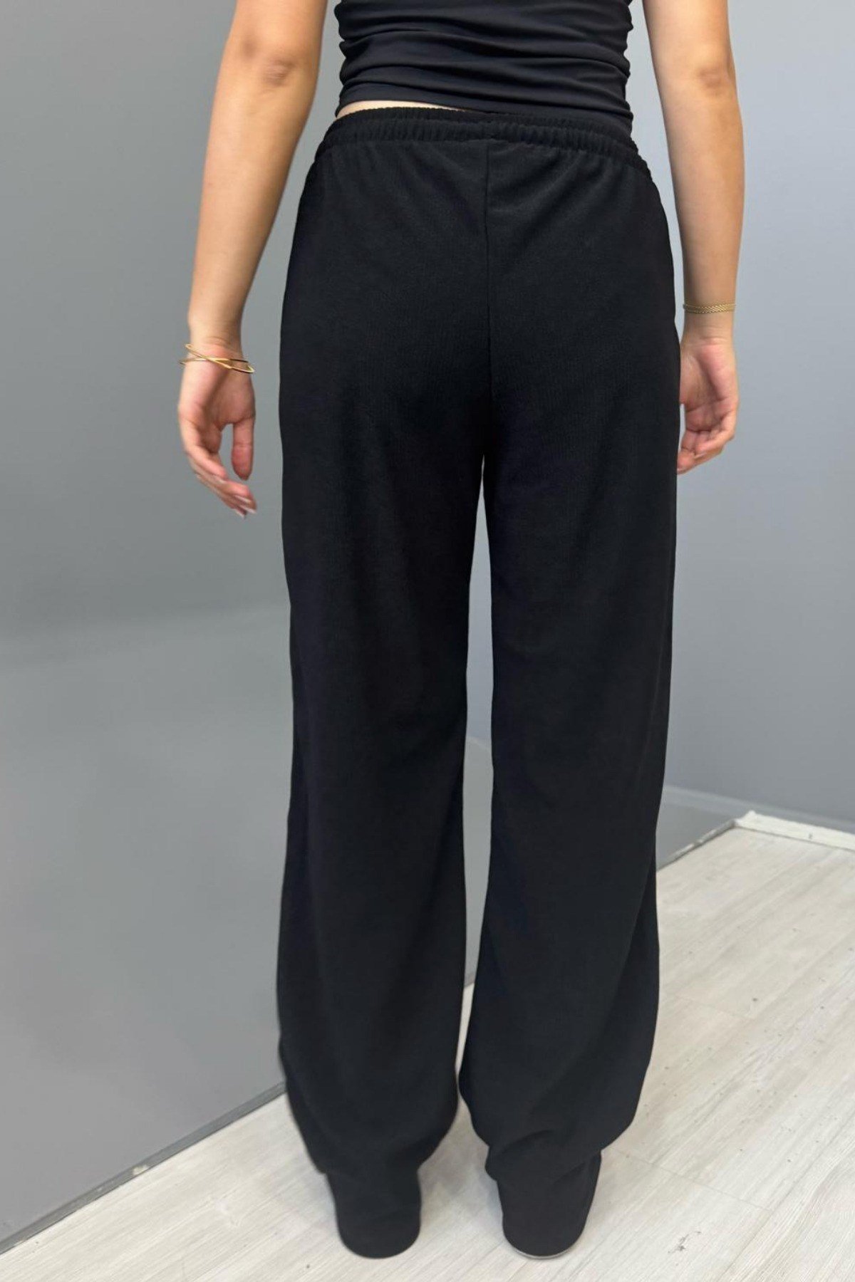 Tarz CoolPantolonJKRKDNES025R02Kadın Jakarlı Salaş Bağcıklı Pantolon