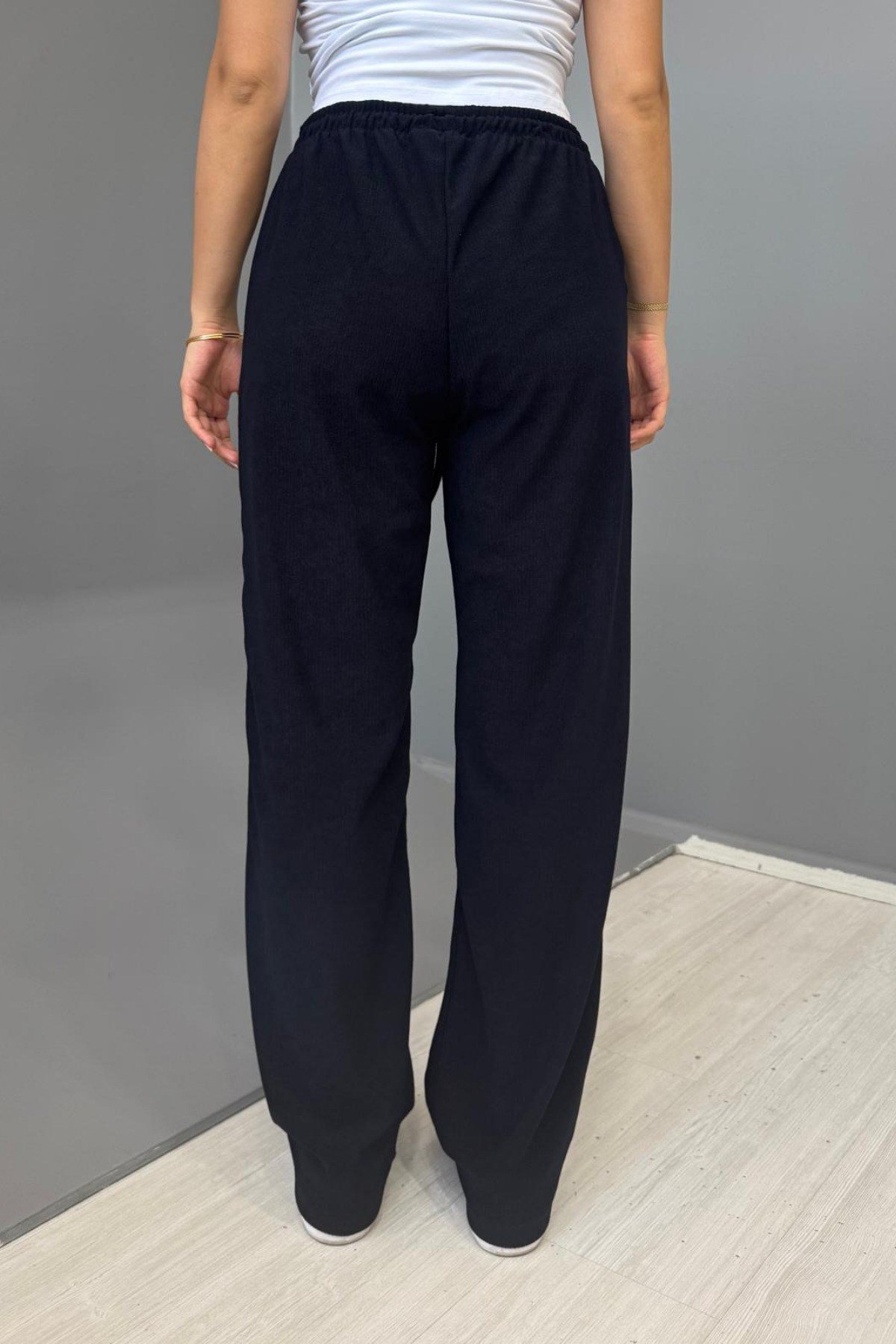 Tarz CoolPantolonJKRKDNES025R02Kadın Jakarlı Salaş Bağcıklı Pantolon