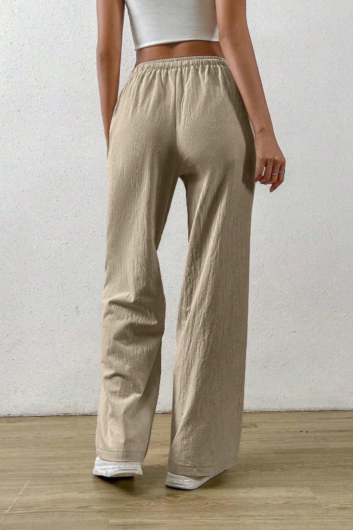 Tarz CoolPantolonKMSLPNT0125R05Bol Paça Müslin Kadın Pantolon