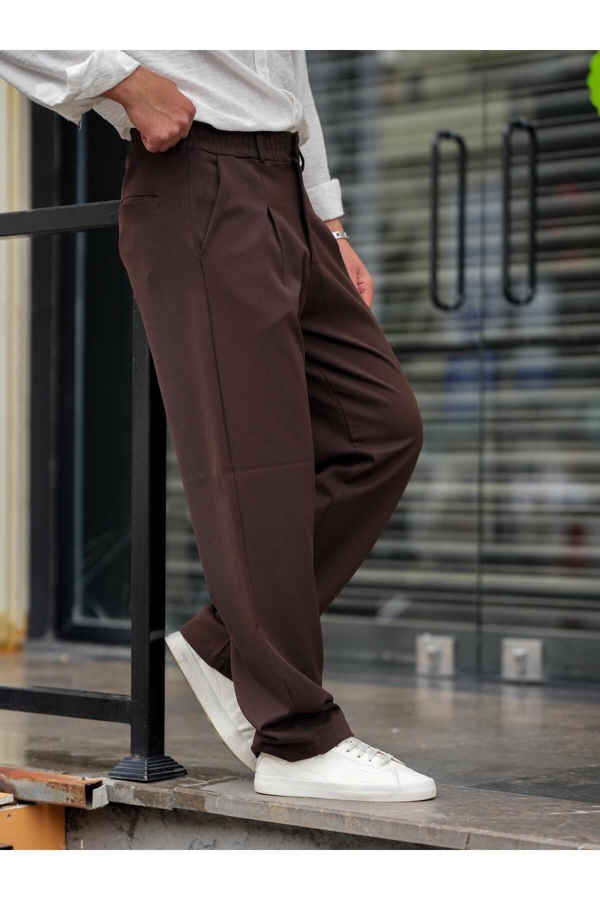 Tarz CoolPantolonPLLPNT05R04-1Erkek Pileli Klasik Baggy Pantolon