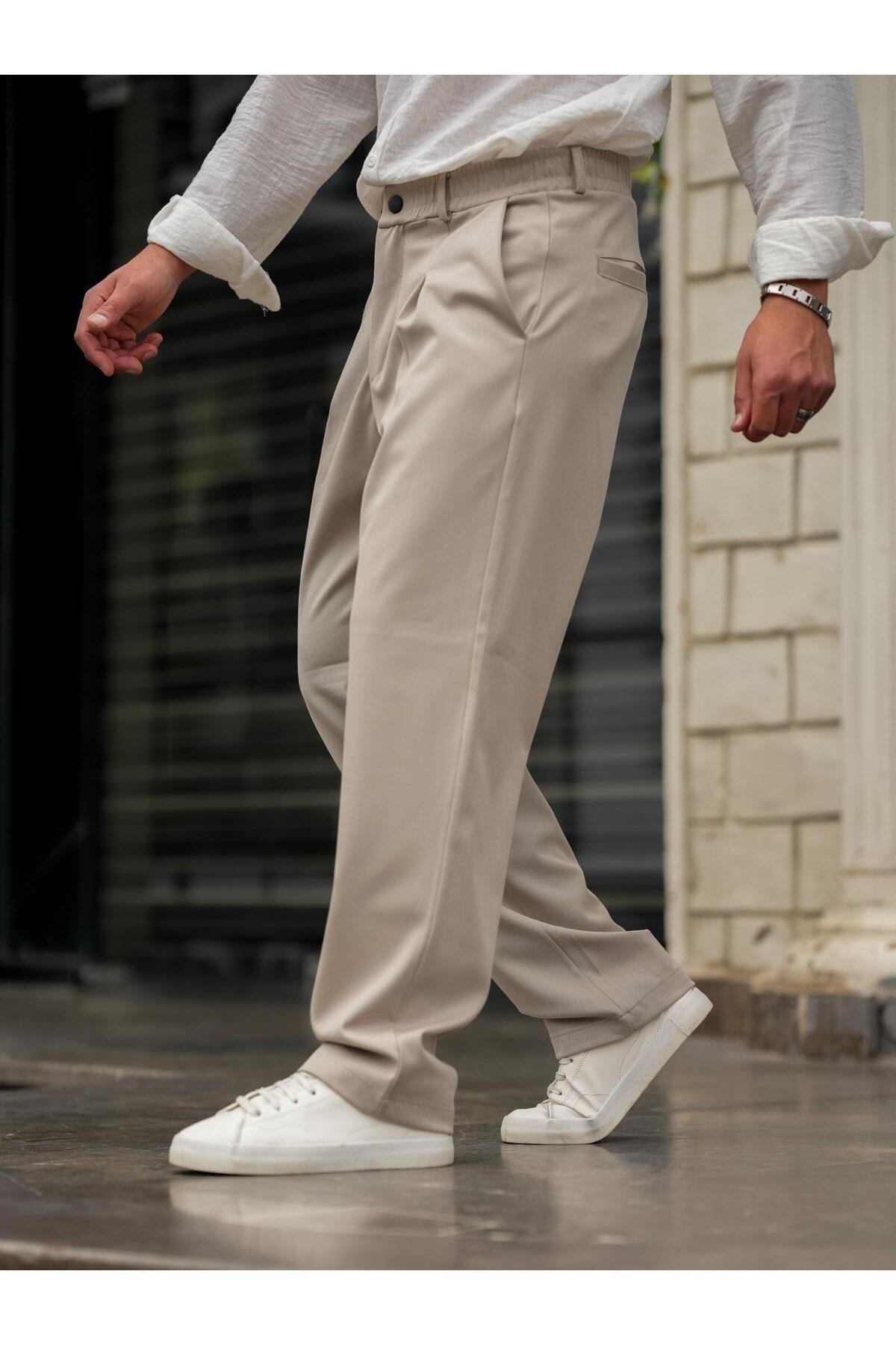 Tarz CoolPantolonPLLPNT05R04-1Erkek Pileli Klasik Baggy Pantolon