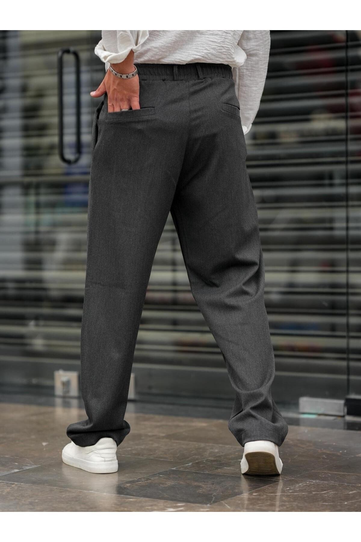 Tarz CoolPantolonPLLPNT05R04-1Erkek Pileli Klasik Baggy Pantolon