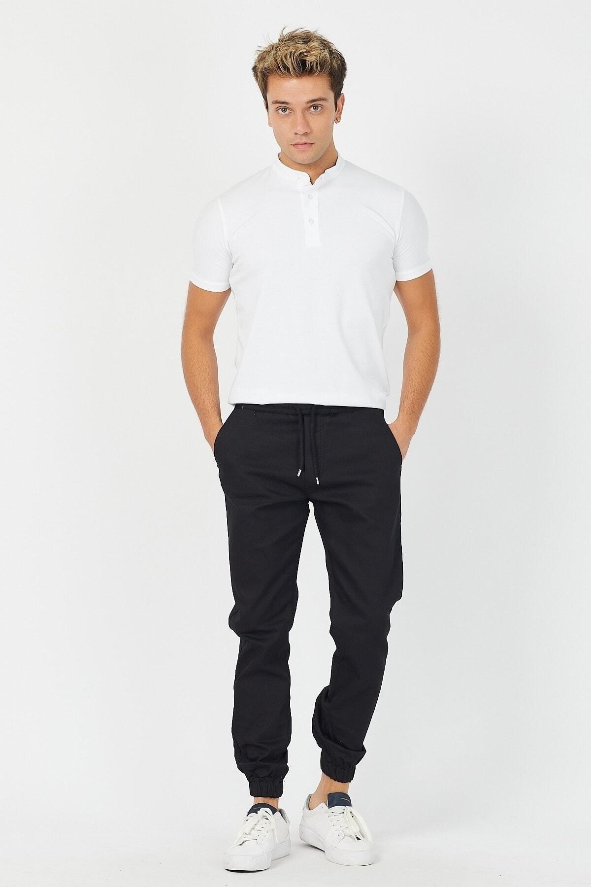 Tarz CoolPantolonSRSJGG026-HK-29Erkek Bel Paça Lastikli Jogger Pantolon