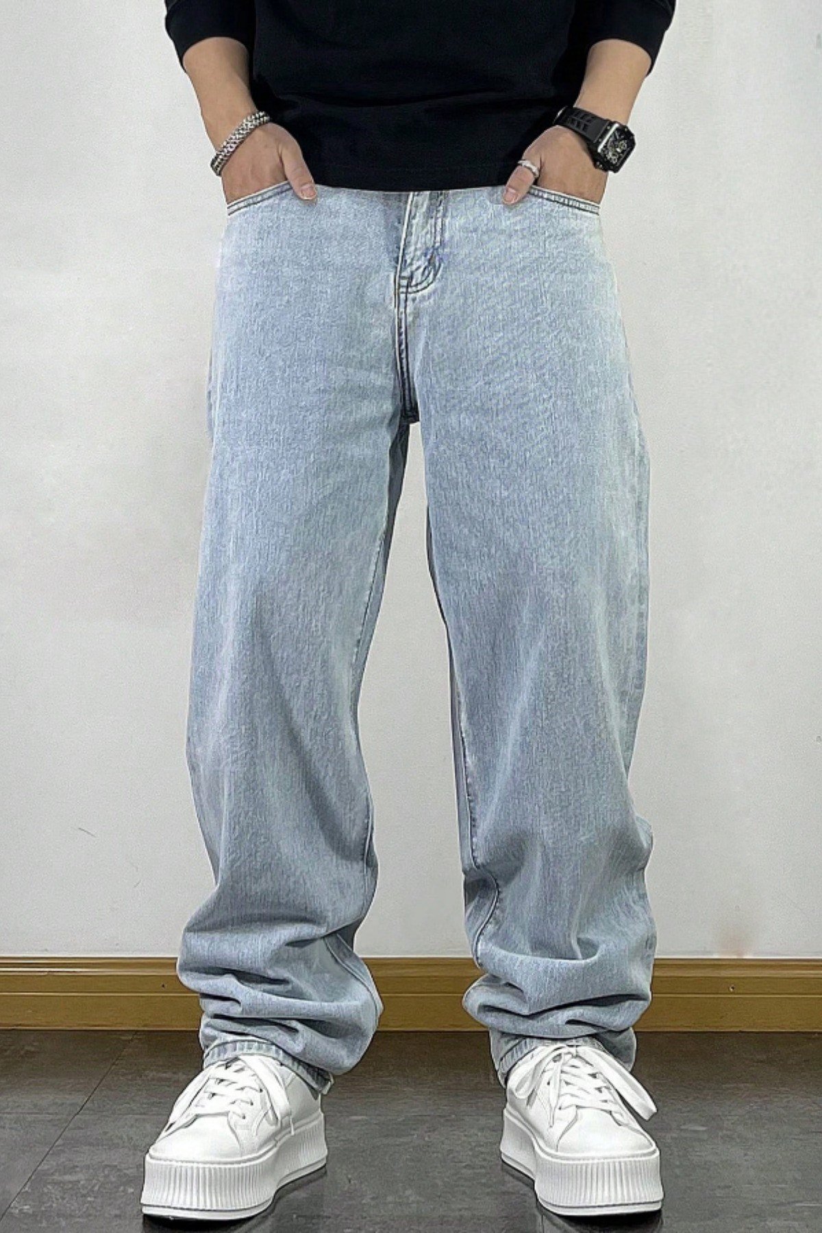Tarz CoolPantolonSRSR1790R01Erkek Rahat Kesim Baggy Pantolon