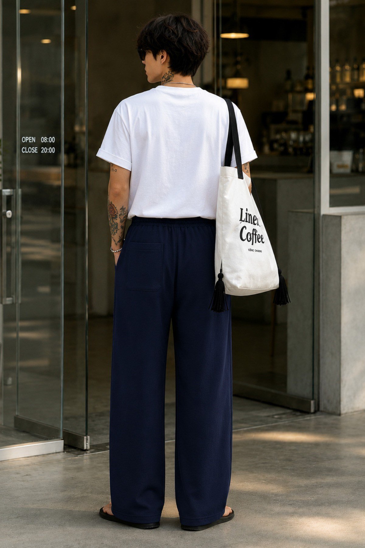 Tarz CoolPantolonTC-OYS-2517-Gri-LErkek Oversize Bol Paça Eşofman Altı – Pamuklu Likralı Rahat Kalıp Bağcıklı