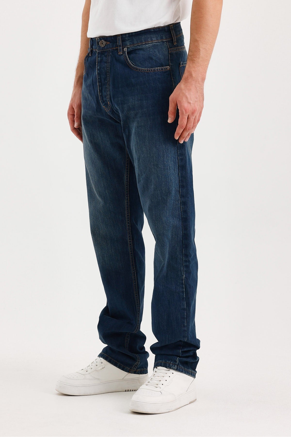 Tarz CoolPantolonTCKTPNT06R01-3Erkek Düz Süper Baggy Paça Uzun Kot Pantolon