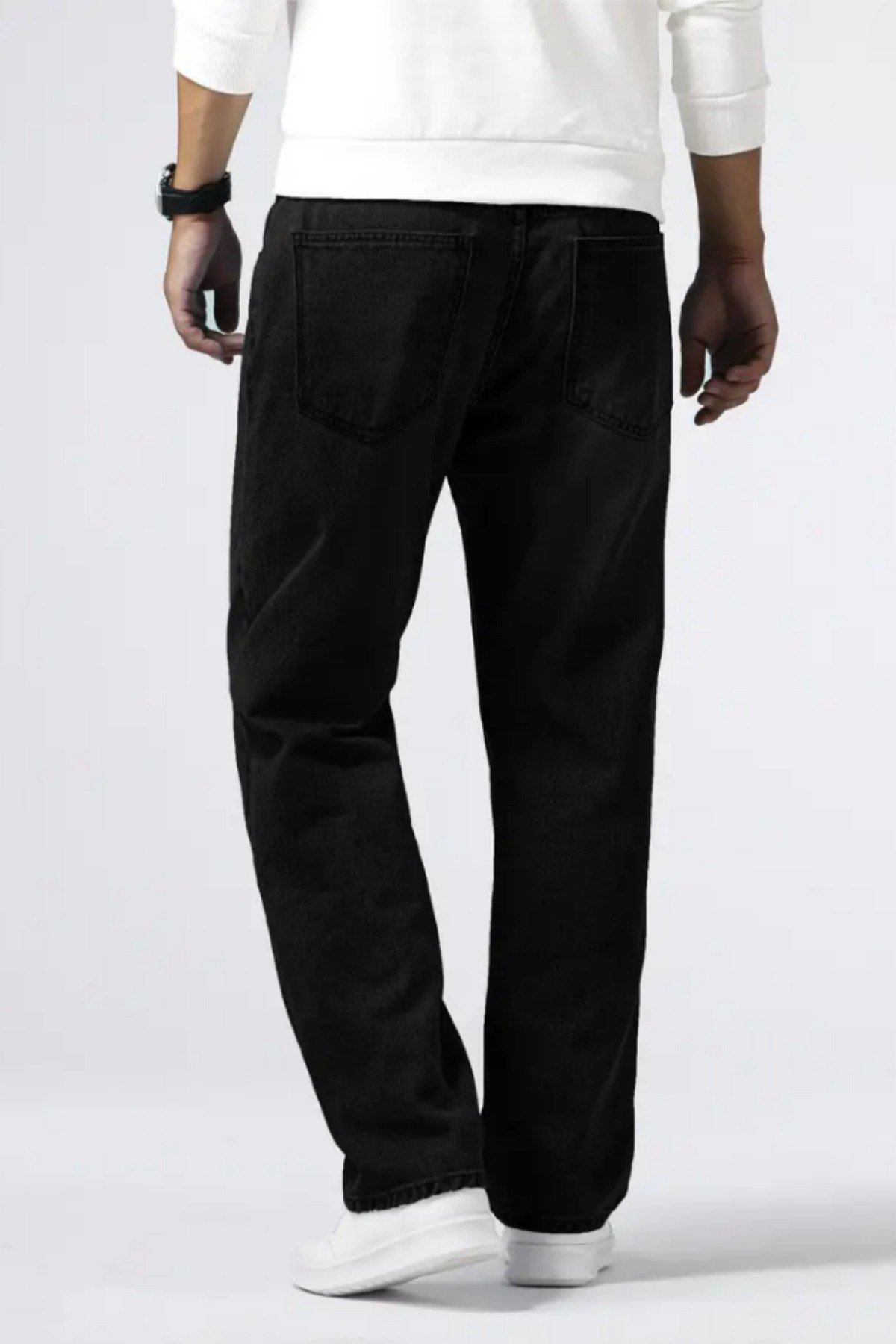 Tarz CoolPantolonTCKTPNT06R01-3Erkek Düz Süper Baggy Paça Uzun Kot Pantolon