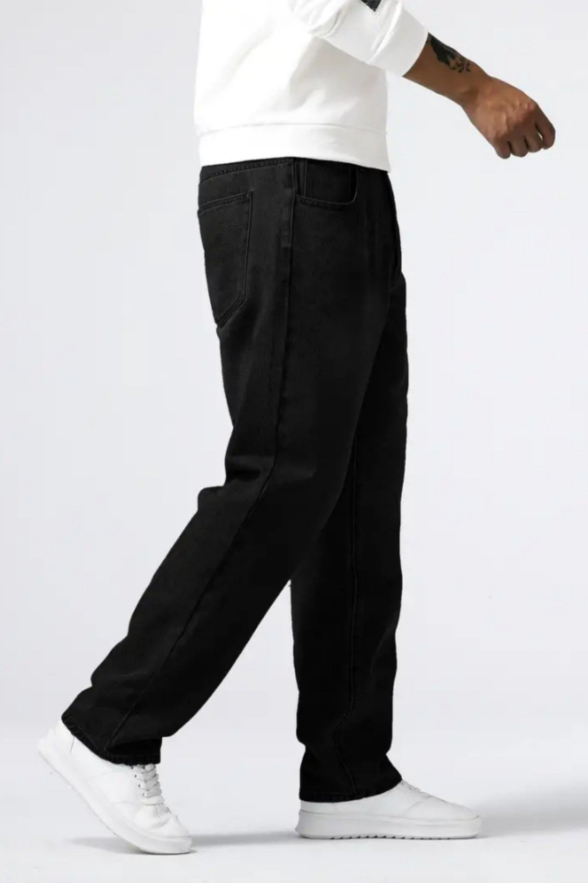 Tarz CoolPantolonTCKTPNT06R01-3Erkek Düz Süper Baggy Paça Uzun Kot Pantolon