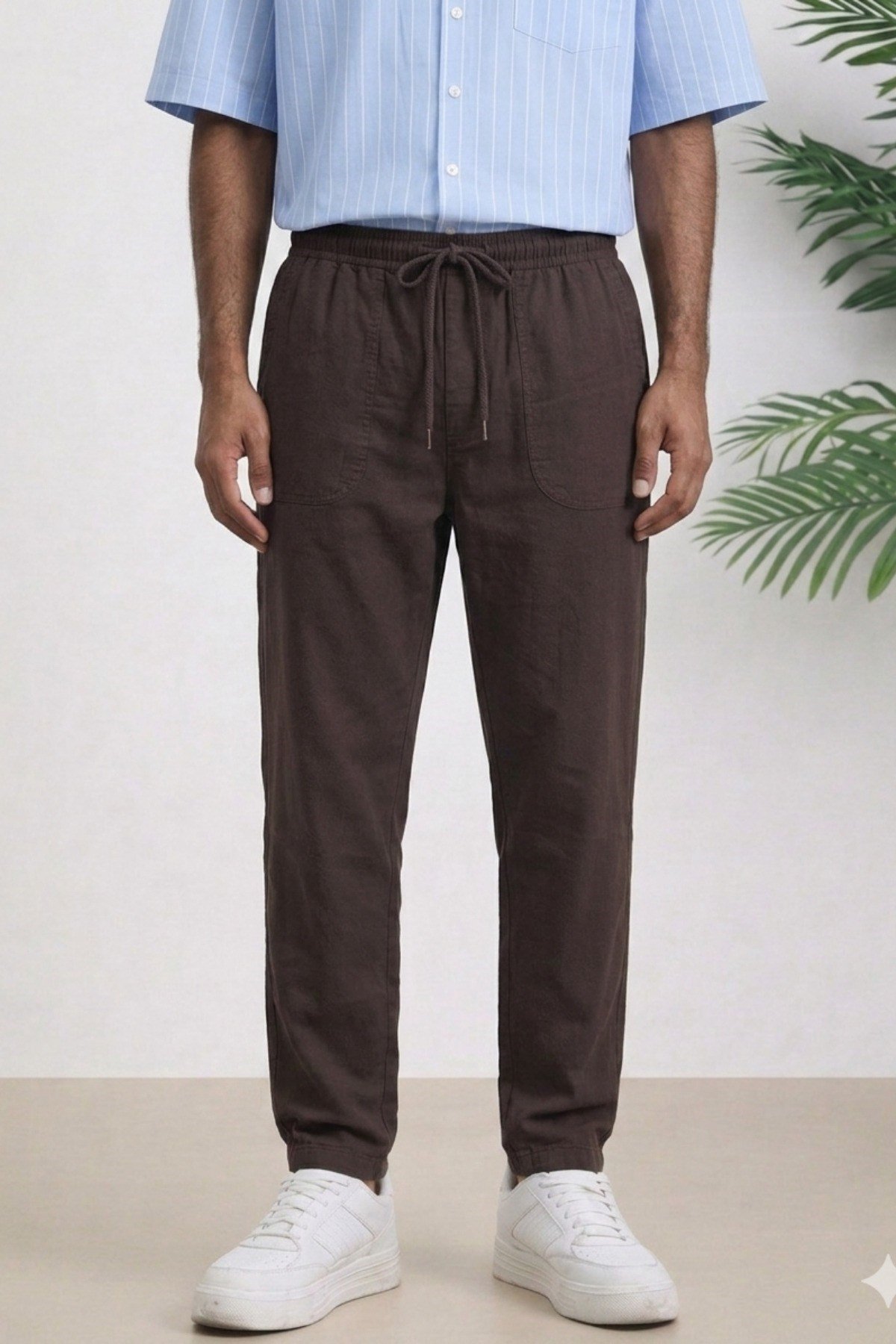 Tarz CoolPantolonTCRPEPNT-026-Lacivert-2XLErkek Yazlık Keten Karışımı Relaxed Pantolon