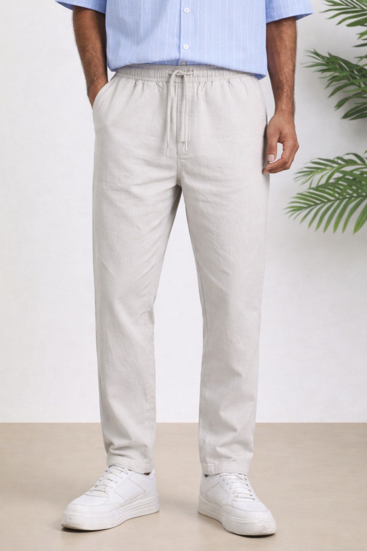 Tarz CoolPantolonTCRPEPNT-026-Lacivert-2XLErkek Yazlık Keten Karışımı Relaxed Pantolon