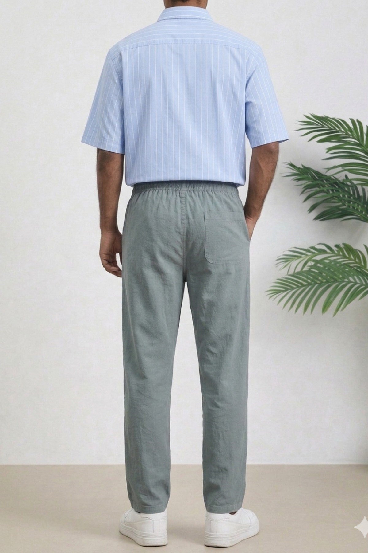 Tarz CoolPantolonTCRPEPNT-026-Lacivert-2XLErkek Yazlık Keten Karışımı Relaxed Pantolon