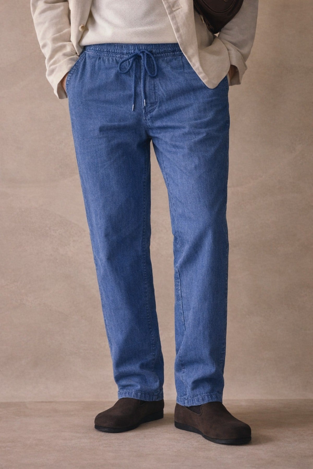 Tarz CoolPantolonTCRPEPNT-027-Füme-MFüme Renk Erkek Yazlık Keten Karışımı Relaxed Pantolon