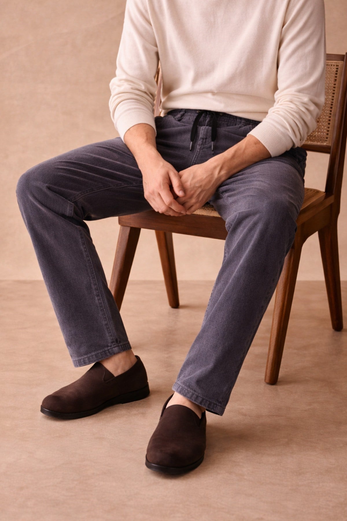 Tarz CoolPantolonTCRPEPNT-027-Füme-MFüme Renk Erkek Yazlık Keten Karışımı Relaxed Pantolon