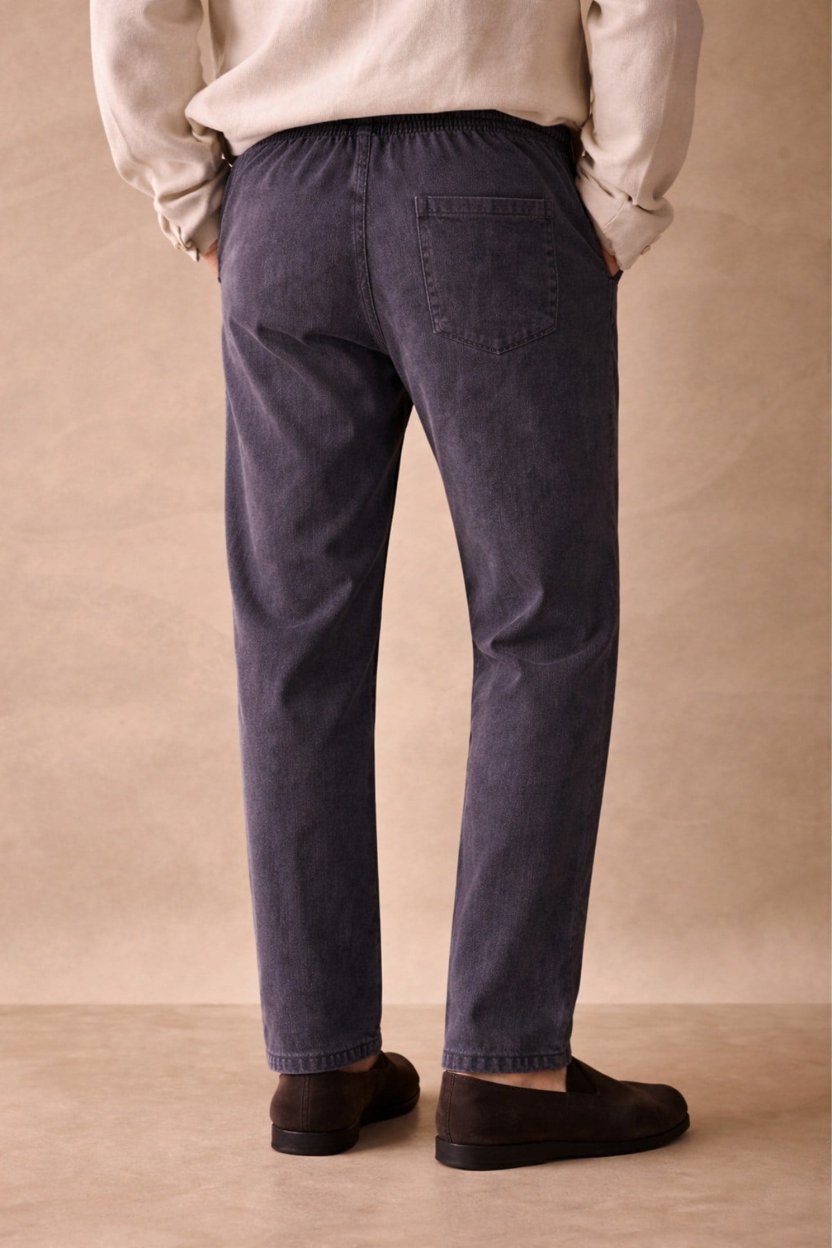Tarz CoolPantolonTCRPEPNT-027-Füme-MFüme Renk Erkek Yazlık Keten Karışımı Relaxed Pantolon