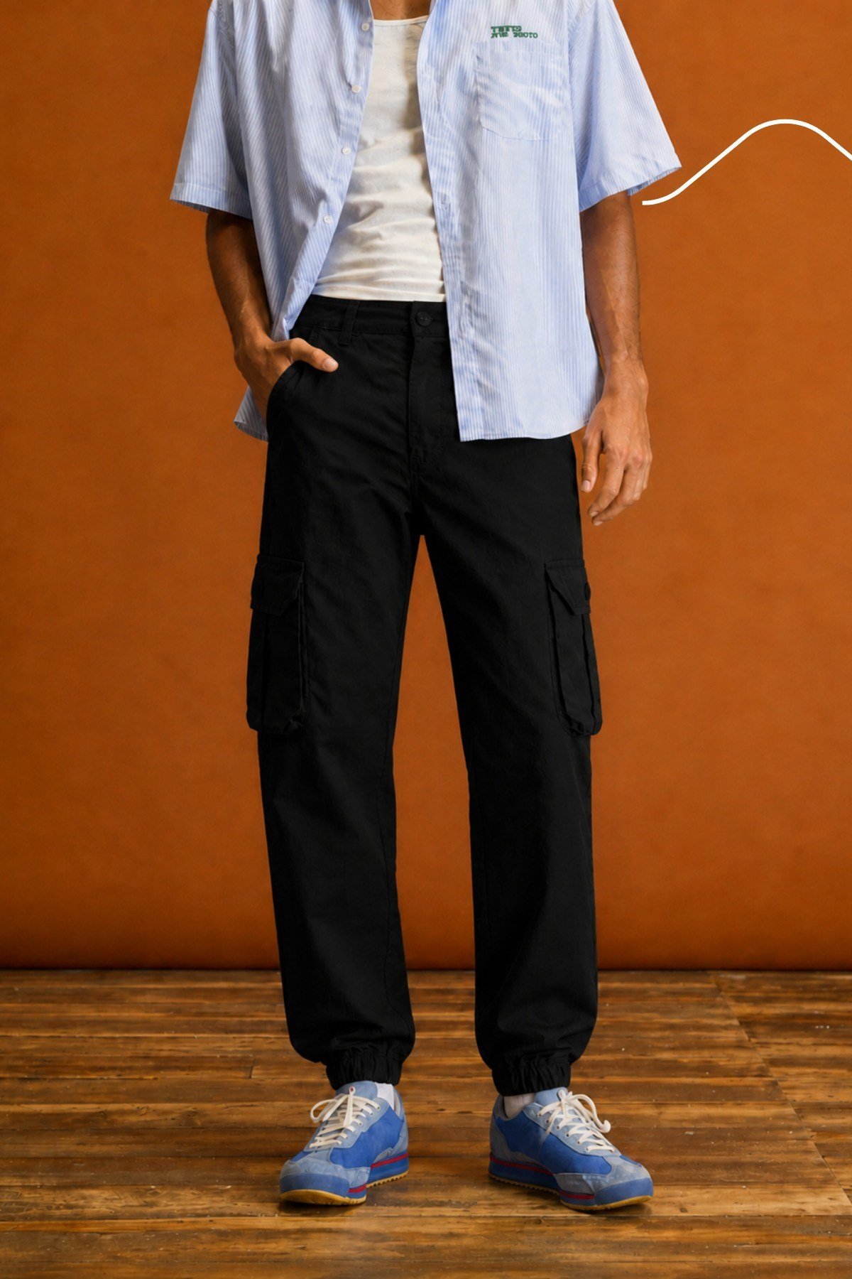 Tarz CoolPantolonYMTCPT001-Haki-29Erkek Slim Fit Körüklü Jogger Paçası Lastikli Pantolon