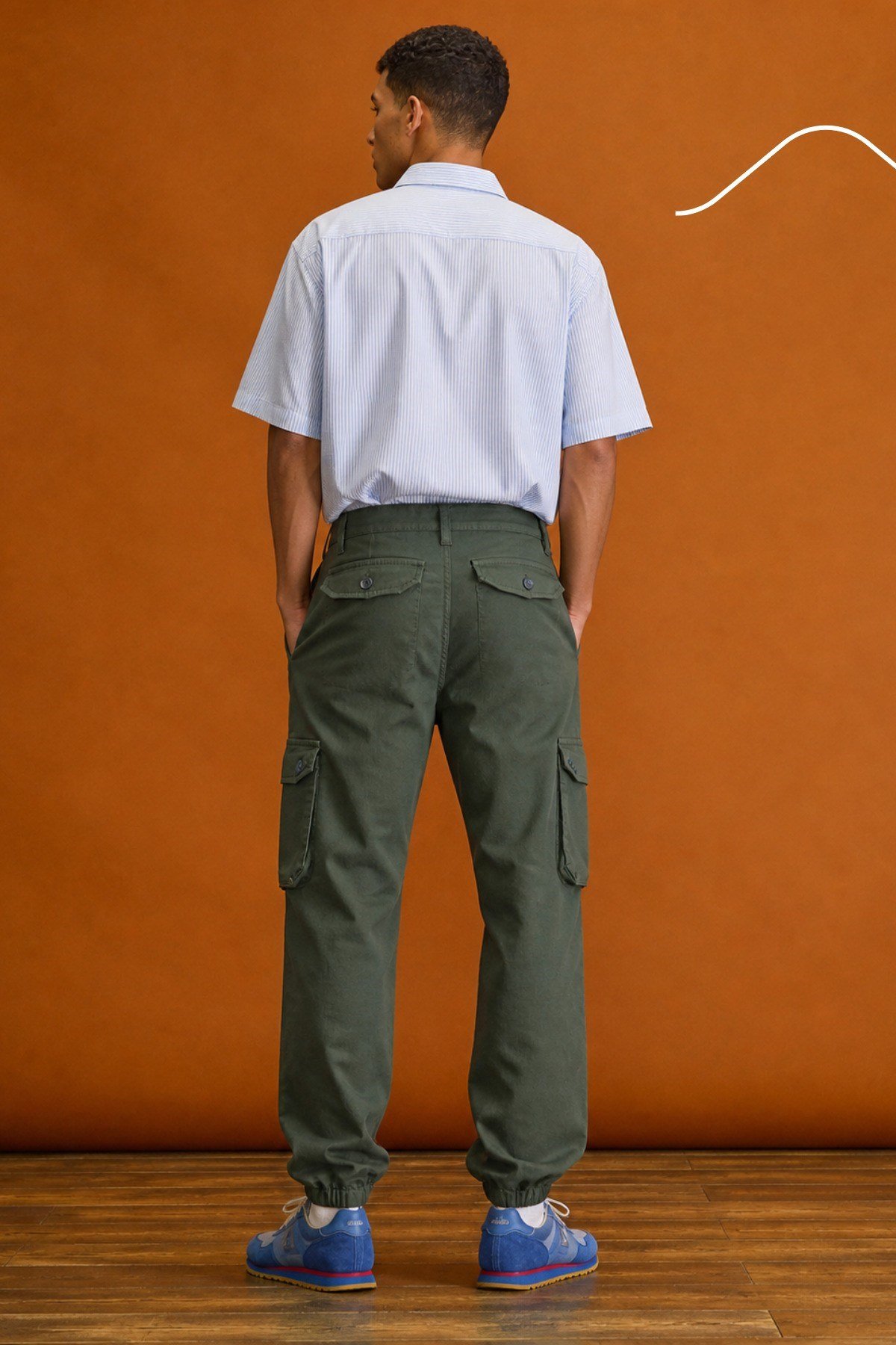 Tarz CoolPantolonYMTCPT001-Haki-29Erkek Slim Fit Körüklü Jogger Paçası Lastikli Pantolon