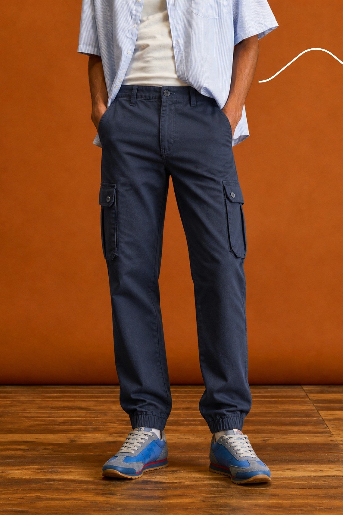Tarz CoolPantolonYMTCPT001-Haki-29Erkek Slim Fit Körüklü Jogger Paçası Lastikli Pantolon