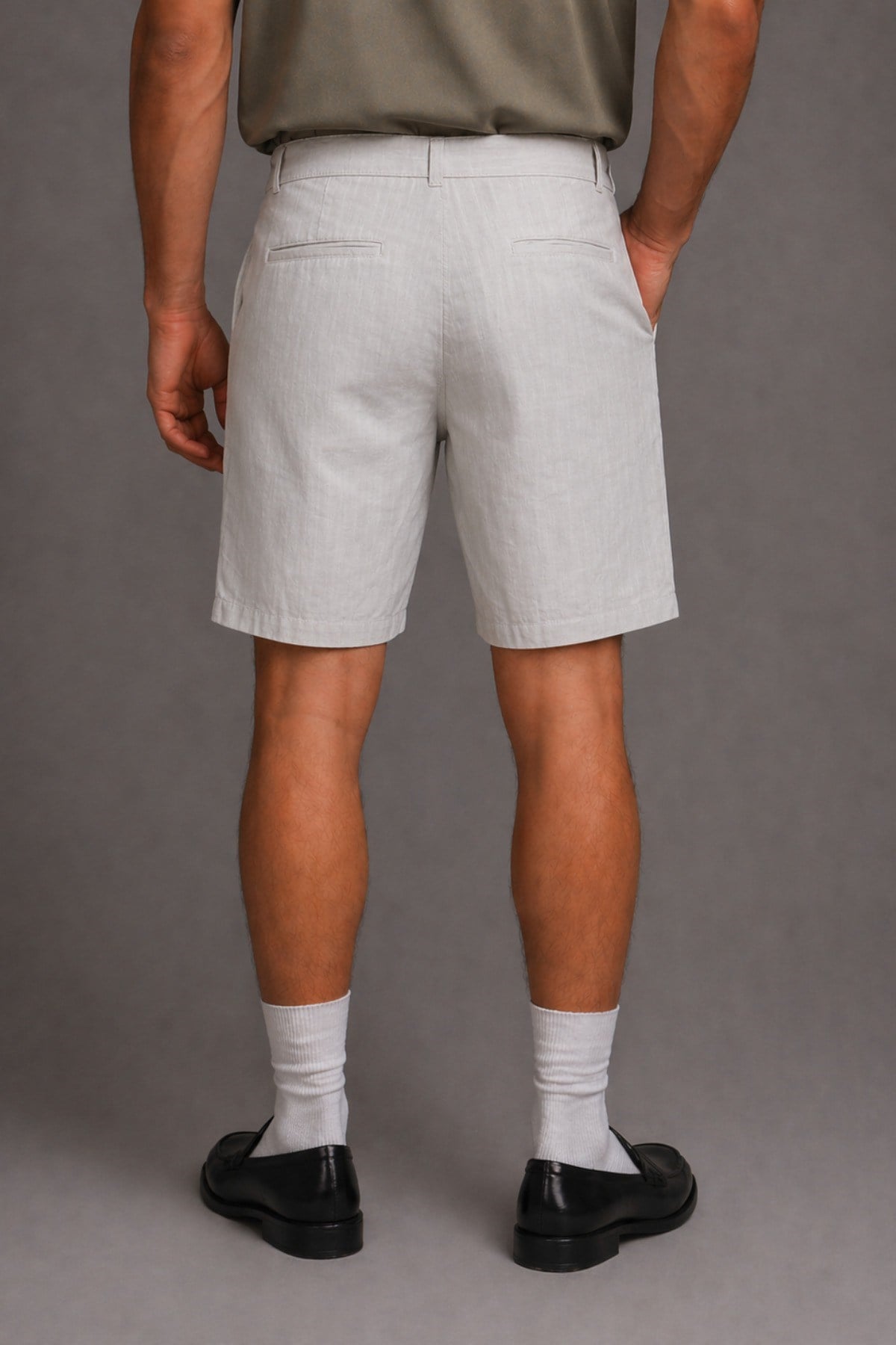 Tarz CoolŞort&BermudaLN-SRT-026-Kahverengi-32Erkek %100 Pamuk Linen Şort – Bağcıklı Rahat Kesim Yazlık Şort