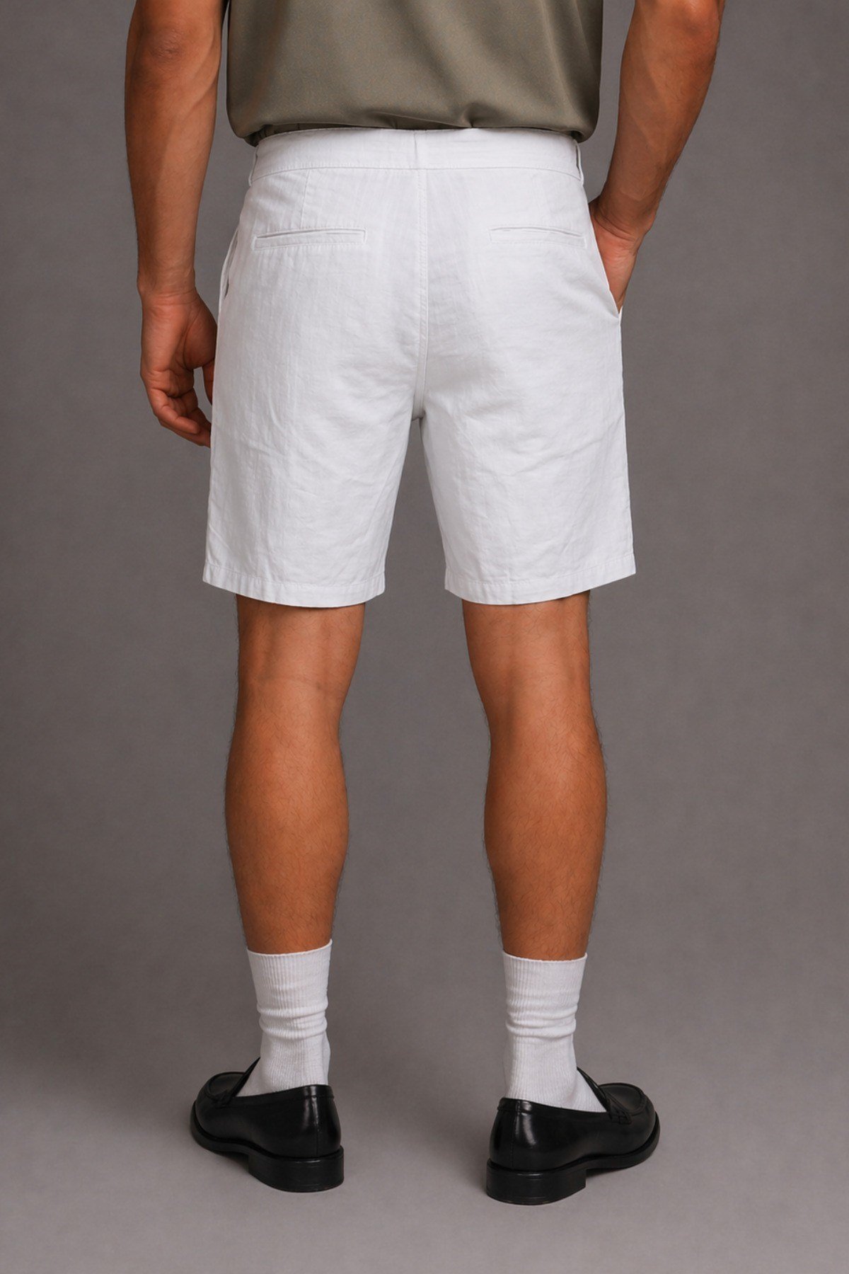 Tarz CoolŞort&BermudaLN-SRT-026-Kahverengi-32Erkek %100 Pamuk Linen Şort – Bağcıklı Rahat Kesim Yazlık Şort
